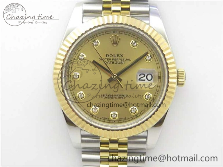 DateJust 41 126333 SS YG ARF 1:1 Best Edition 904L Steel YG Diamonds Dial on Jubilee Bracelet A2824