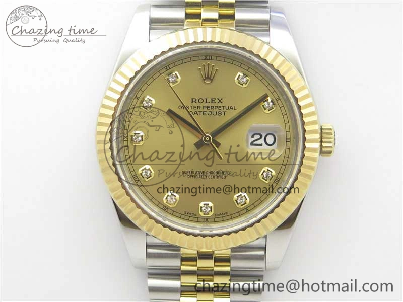 DateJust 41 126333 SS YG ARF 1:1 Best Edition 904L Steel YG Diamonds Dial on Jubilee Bracelet A2824