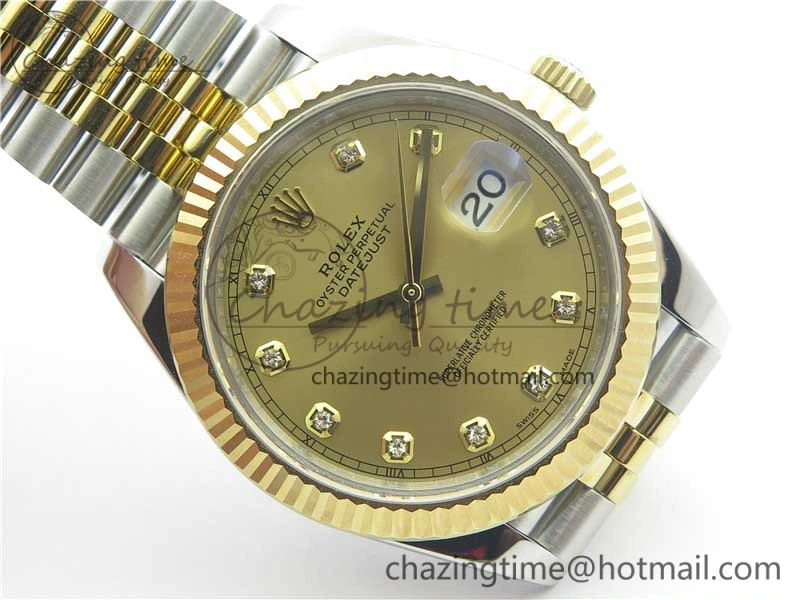 DateJust 41 126333 SS YG ARF 1:1 Best Edition 904L Steel YG Diamonds Dial on Jubilee Bracelet A2824