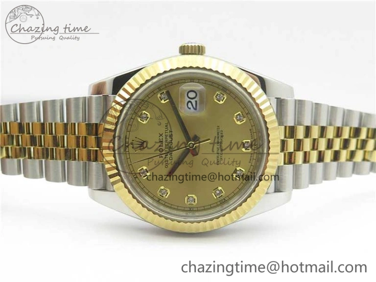 DateJust 41 126333 SS YG ARF 1:1 Best Edition 904L Steel YG Diamonds Dial on Jubilee Bracelet A2824
