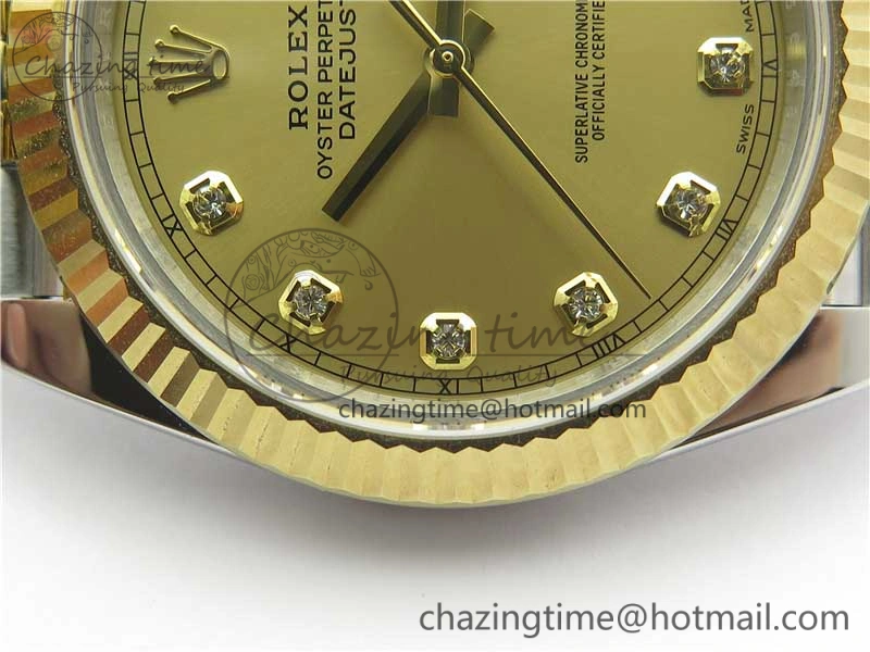 DateJust 41 126333 SS YG ARF 1:1 Best Edition 904L Steel YG Diamonds Dial on Jubilee Bracelet A2824