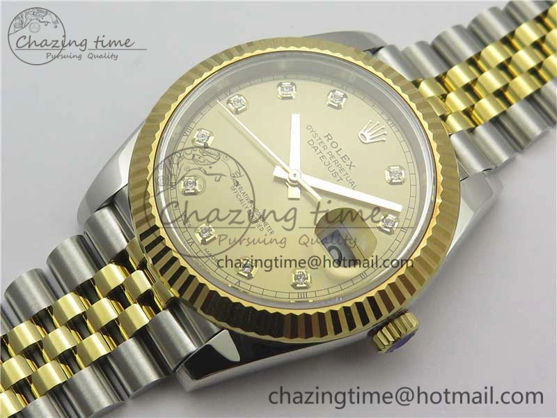 DateJust 41 126333 SS YG ARF 1:1 Best Edition 904L Steel YG Diamonds Dial on Jubilee Bracelet A2824