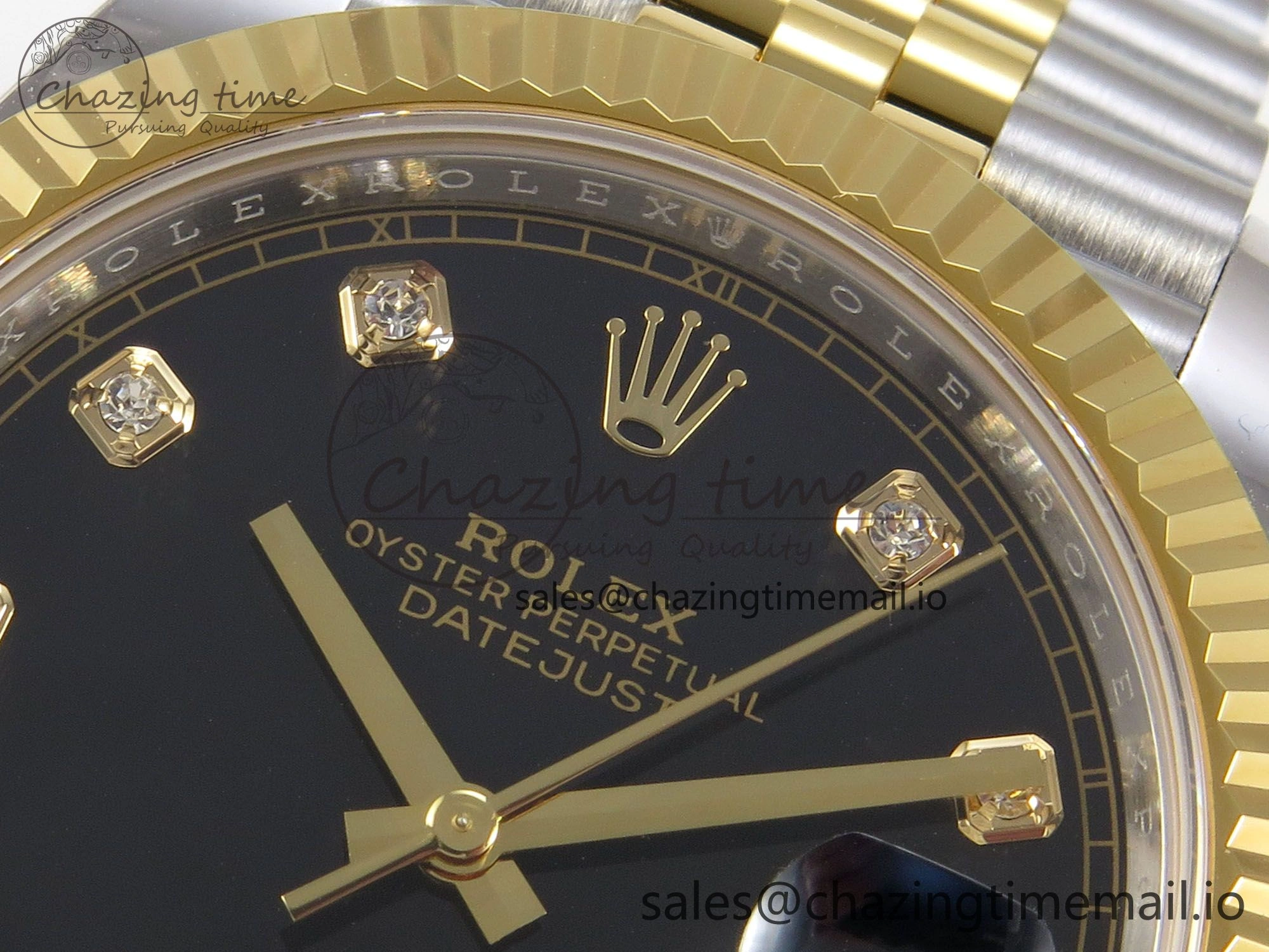 DateJust 41 126333 SS YG ARF 1:1 Best Edition Black Diamonds Dial on Jubilee Bracelet SH3235 (Weighted)