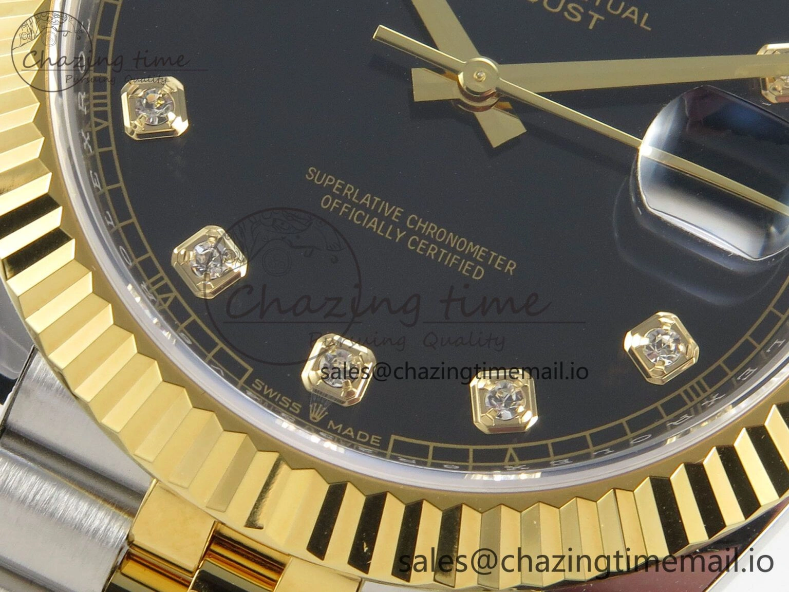 DateJust 41 126333 SS YG ARF 1:1 Best Edition Black Diamonds Dial on Jubilee Bracelet SH3235 (Weighted)