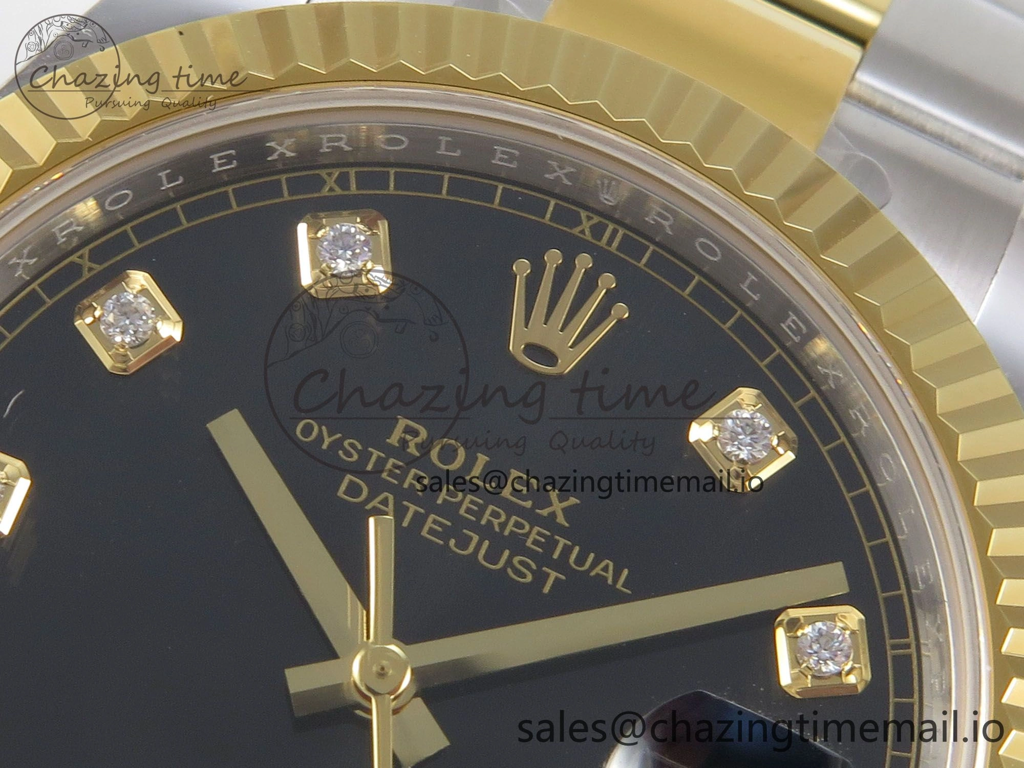 DateJust 41 126333 SS YG ARF 1:1 Best Edition Black Diamonds Dial on Oyster Bracelet SH3235 (Weighted)