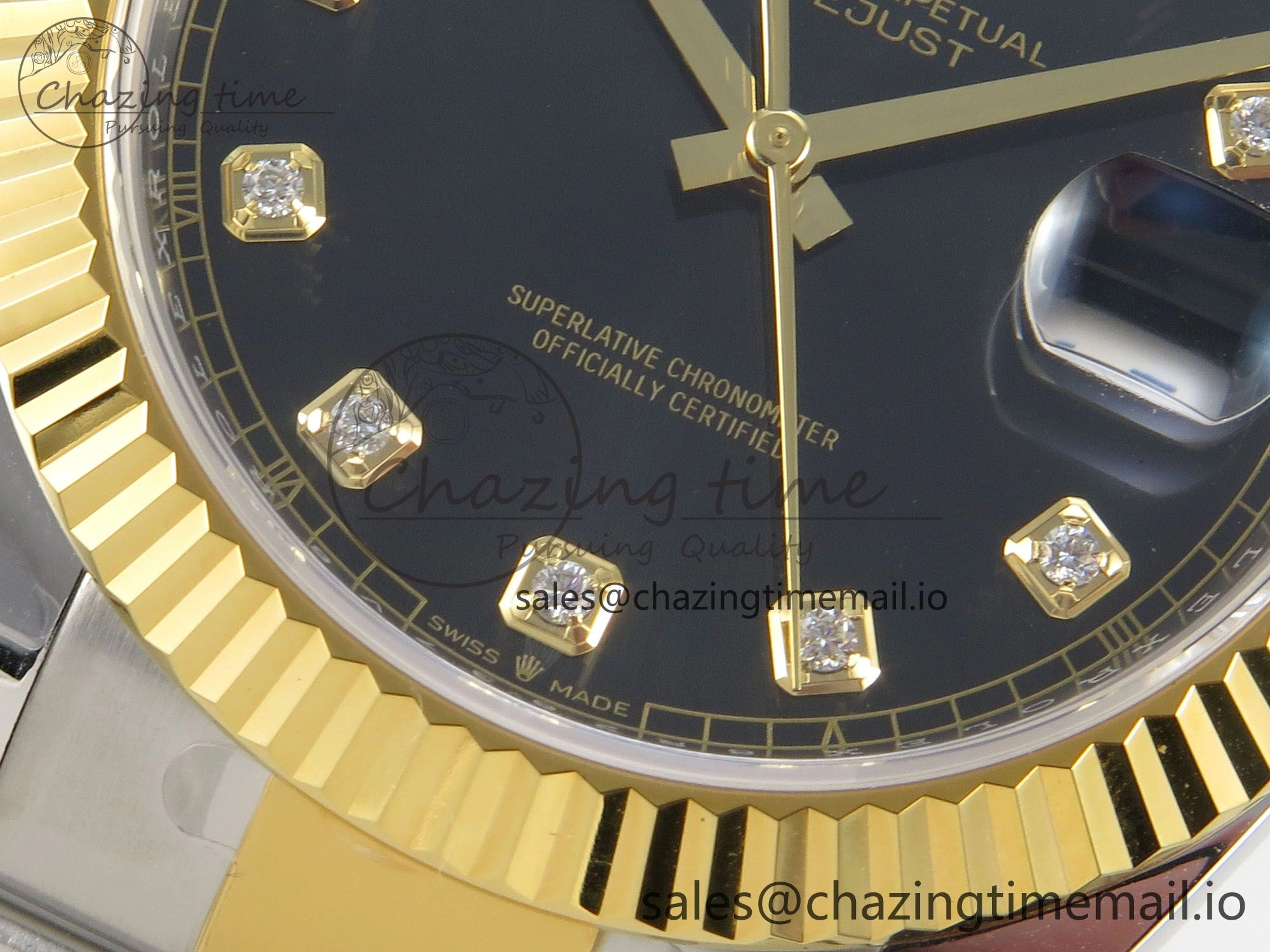 DateJust 41 126333 SS YG ARF 1:1 Best Edition Black Diamonds Dial on Oyster Bracelet SH3235 (Weighted)