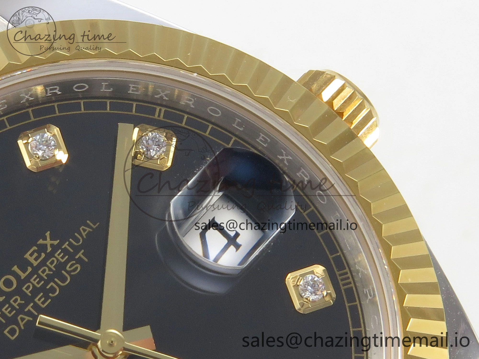 DateJust 41 126333 SS YG ARF 1:1 Best Edition Black Diamonds Dial on Oyster Bracelet SH3235 (Weighted)