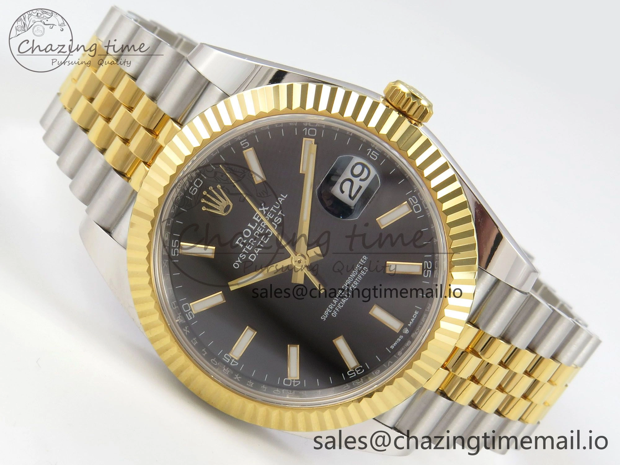 DateJust 41 126333 SS YG ARF 1:1 Best Edition Black Stick Dial on Jubilee Bracelet SH3235 (Weighted)
