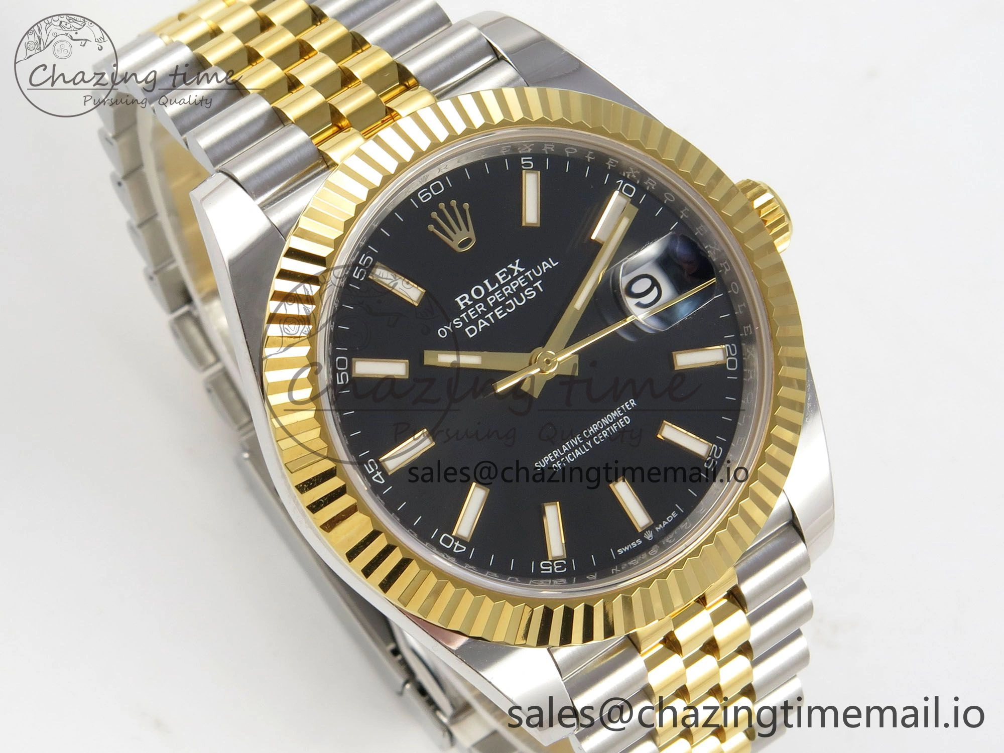 DateJust 41 126333 SS YG ARF 1:1 Best Edition Black Stick Dial on Jubilee Bracelet SH3235 (Weighted)