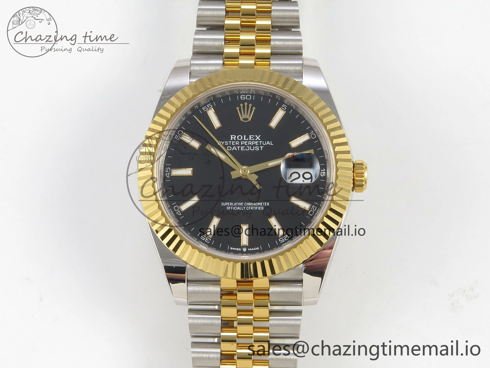 DateJust 41 126333 SS YG ARF 1:1 Best Edition Black Stick Dial on Jubilee Bracelet SH3235 (Weighted)