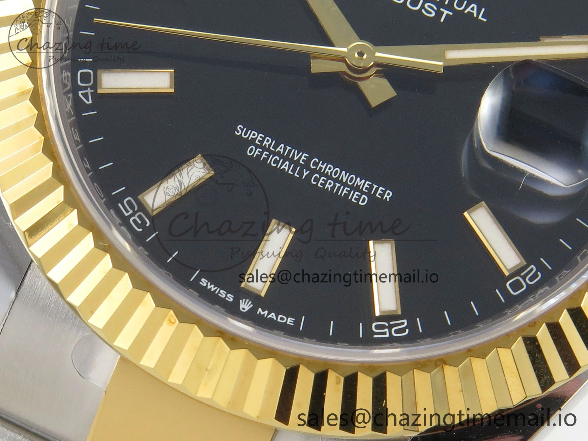 DateJust 41 126333 SS YG ARF 1:1 Best Edition Black Stick Dial on Oyster Bracelet SH3235 (Weighted)