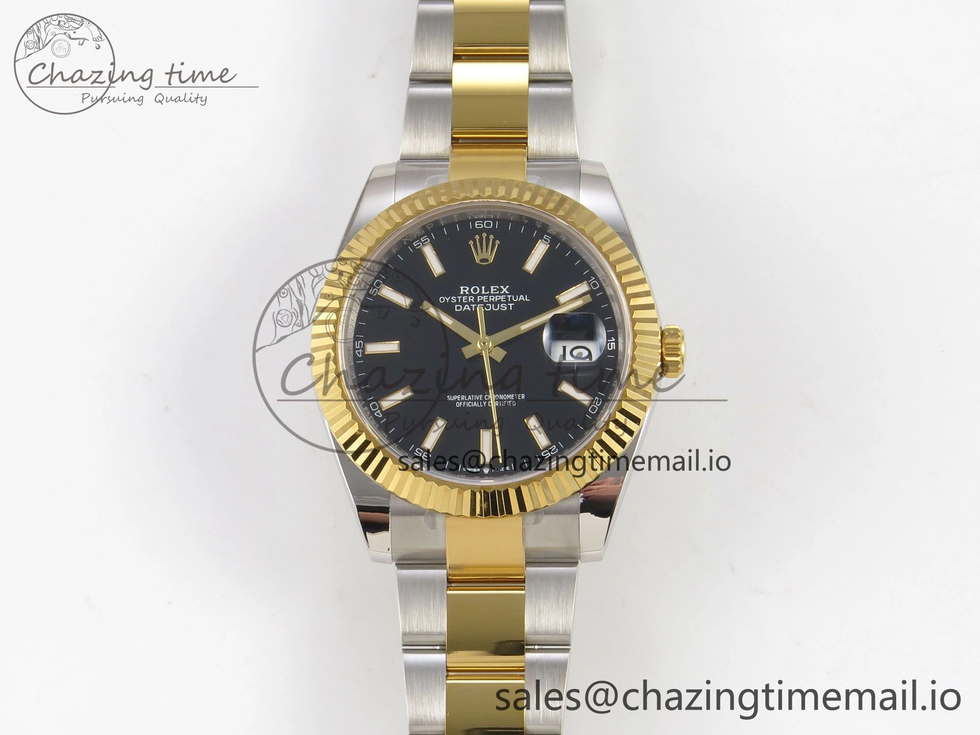 DateJust 41 126333 SS YG ARF 1:1 Best Edition Black Stick Dial on Oyster Bracelet SH3235 (Weighted)