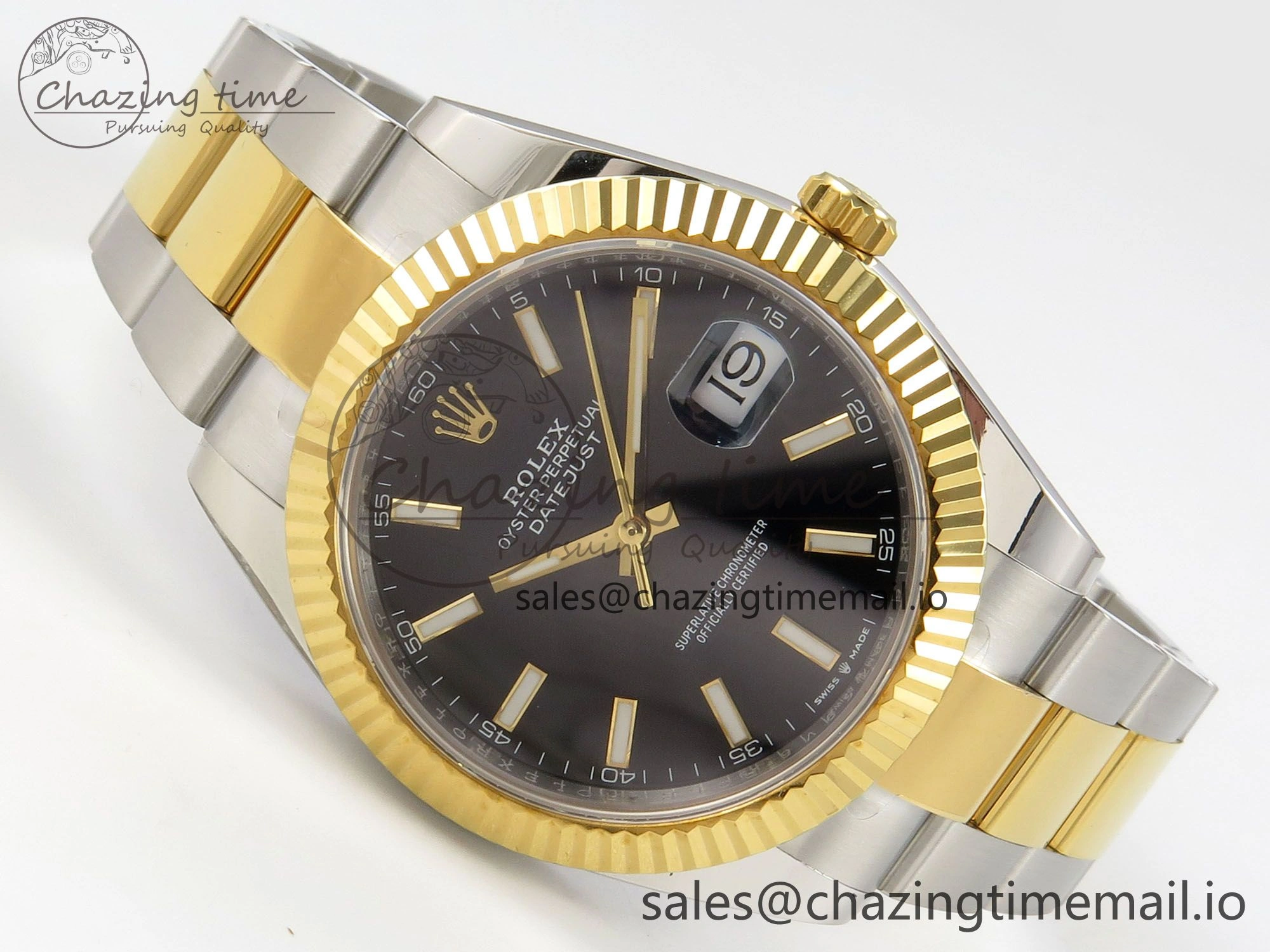 DateJust 41 126333 SS YG ARF 1:1 Best Edition Black Stick Dial on Oyster Bracelet SH3235 (Weighted)
