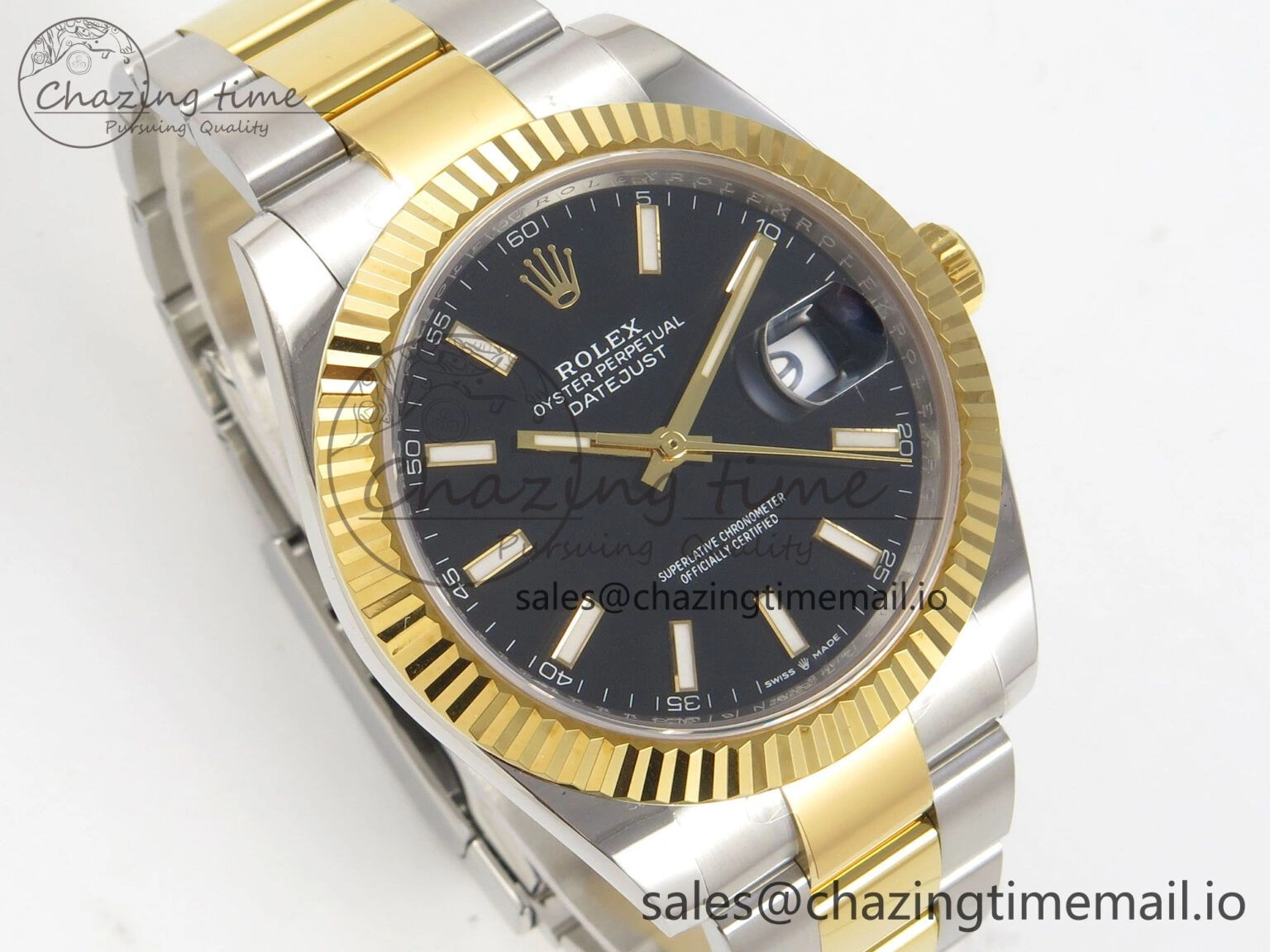 DateJust 41 126333 SS YG ARF 1:1 Best Edition Black Stick Dial on Oyster Bracelet SH3235 (Weighted)