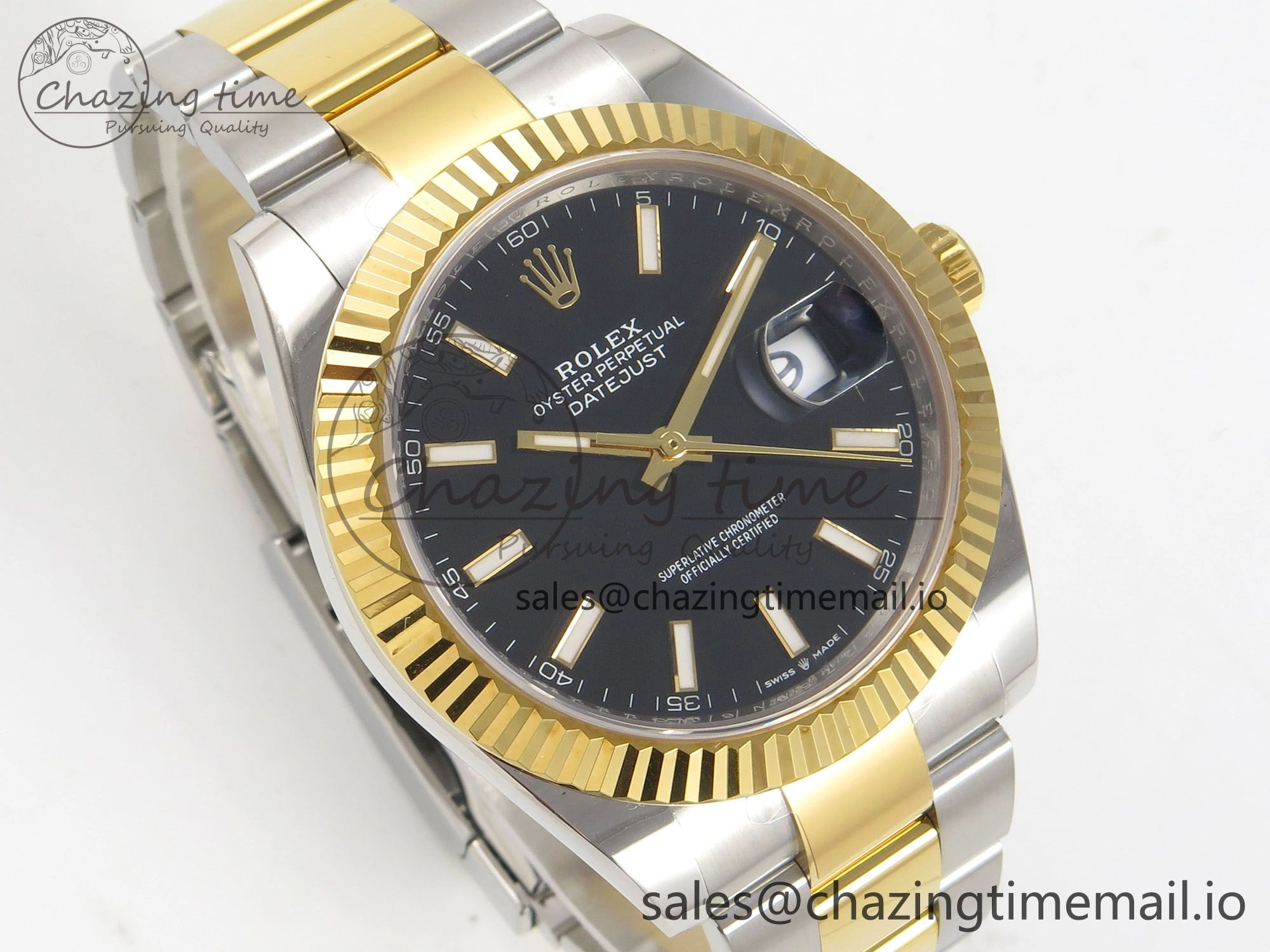 DateJust 41 126333 SS YG ARF 1:1 Best Edition Black Stick Dial on Oyster Bracelet SH3235 (Weighted)