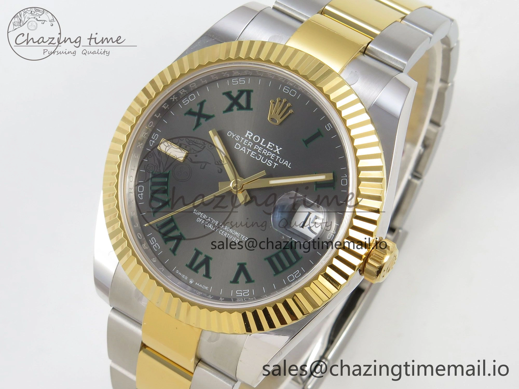 DateJust 41 126333 SS YG ARF 1:1 Best Edition Gray Roman Dial on Oyster Bracelet SH3235 (Weighted)