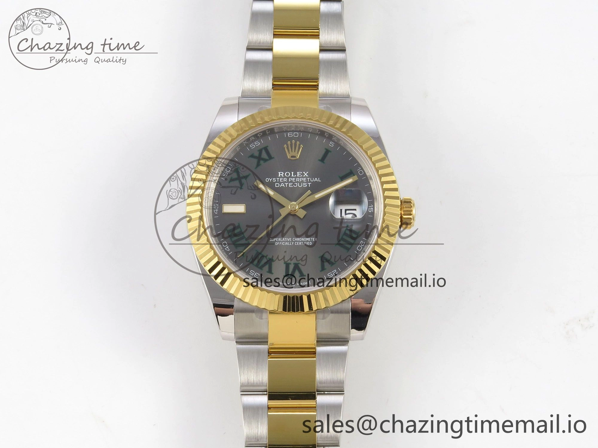 DateJust 41 126333 SS YG ARF 1:1 Best Edition Gray Roman Dial on Oyster Bracelet SH3235 (Weighted)