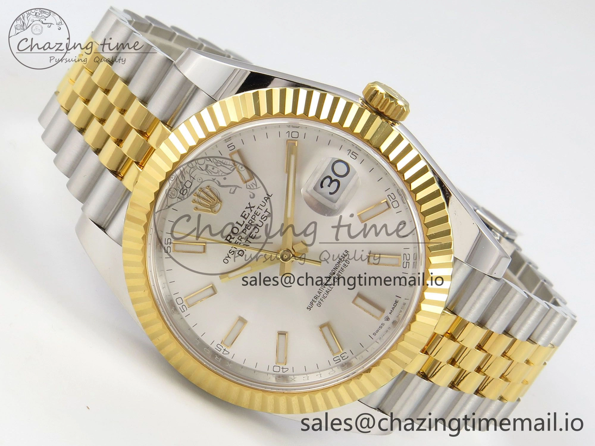 DateJust 41 126333 SS YG ARF 1:1 Best Edition Silver Stick Dial on Jubilee Bracelet SH3235 (Weighted)