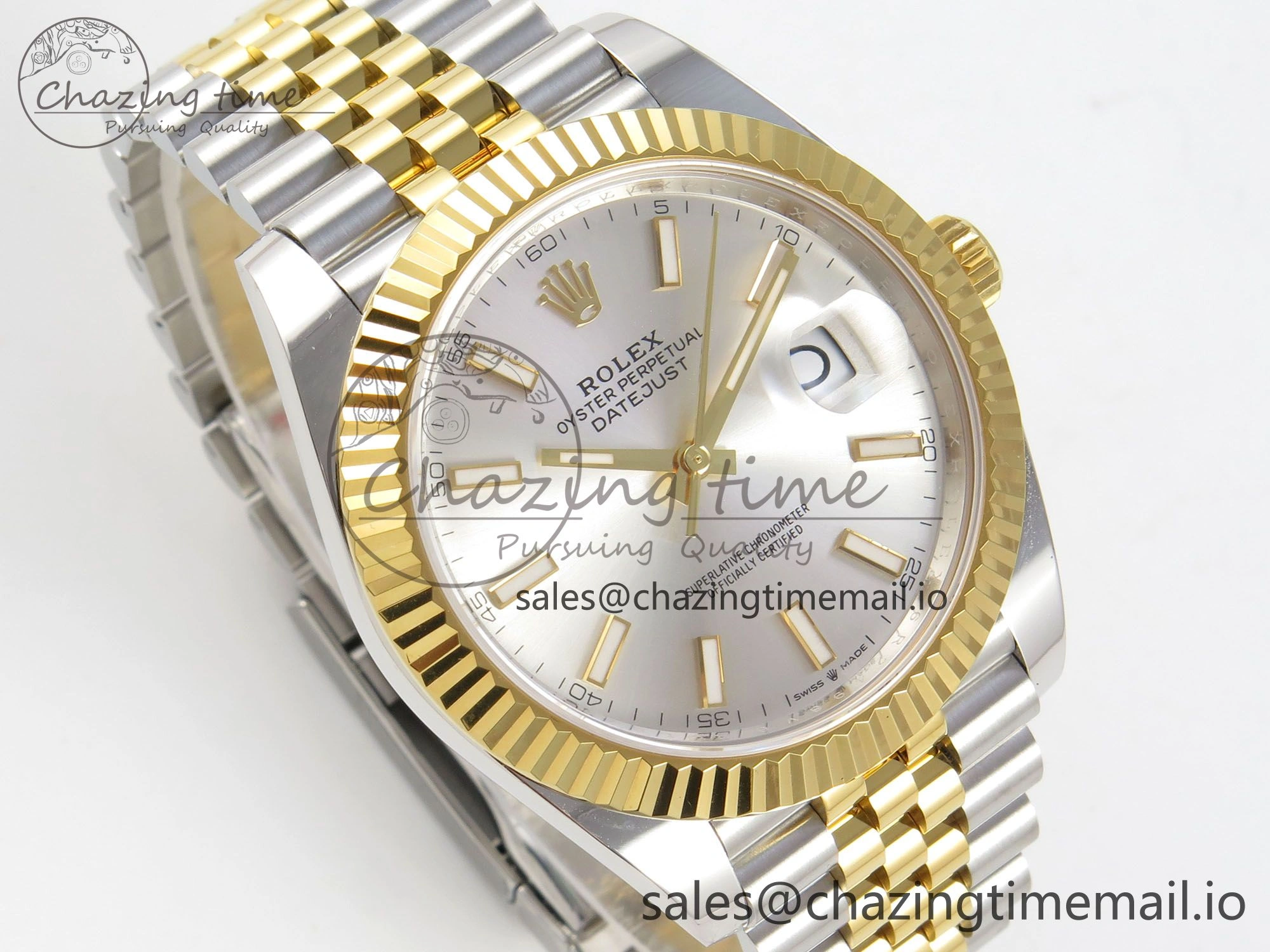 DateJust 41 126333 SS YG ARF 1:1 Best Edition Silver Stick Dial on Jubilee Bracelet SH3235 (Weighted)