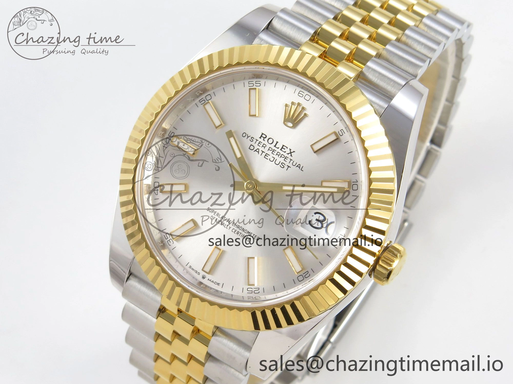 DateJust 41 126333 SS YG ARF 1:1 Best Edition Silver Stick Dial on Jubilee Bracelet SH3235 (Weighted)
