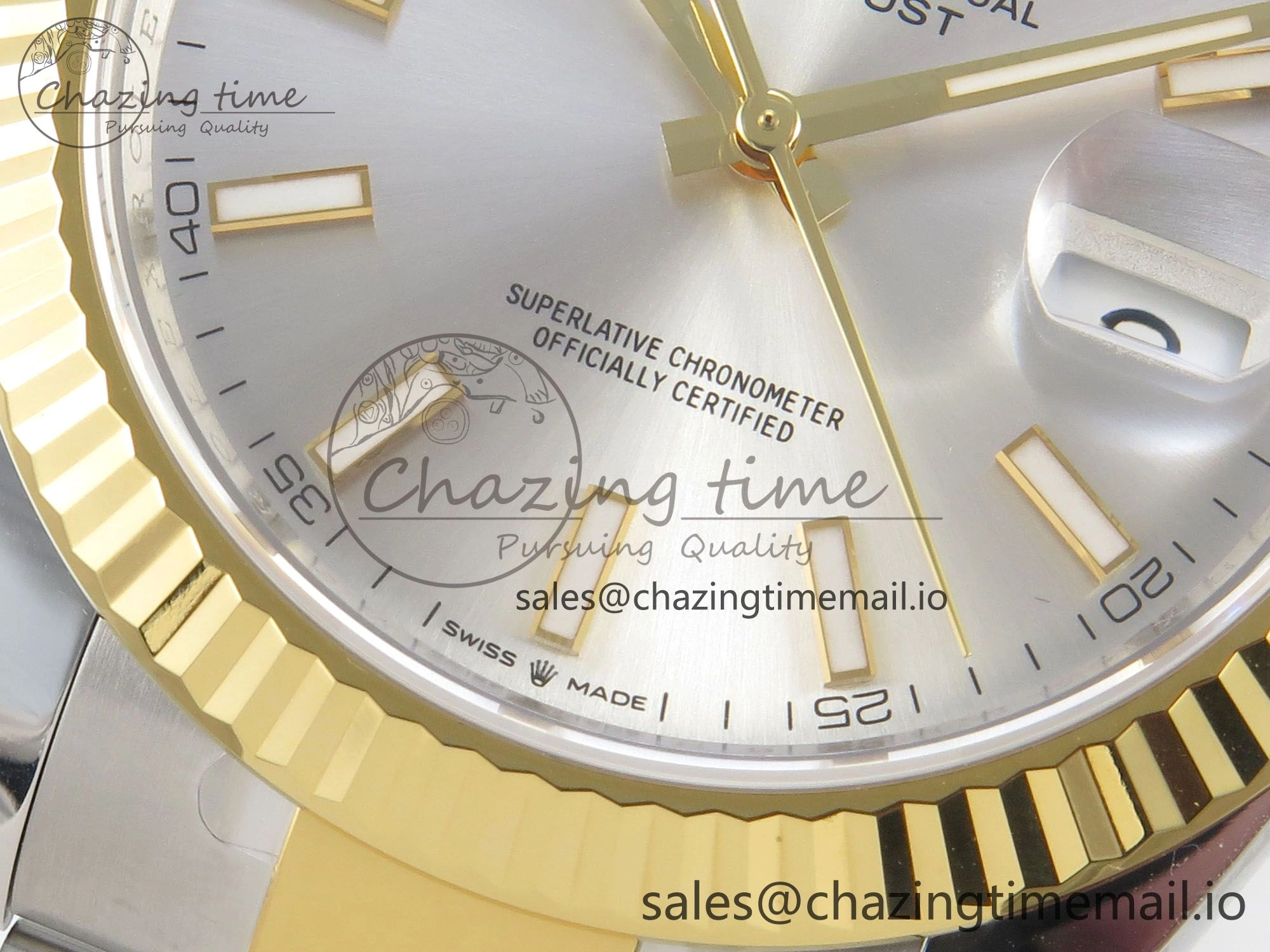 DateJust 41 126333 SS YG ARF 1:1 Best Edition Silver Stick Dial on Oyster Bracelet SH3235 (Weighted)