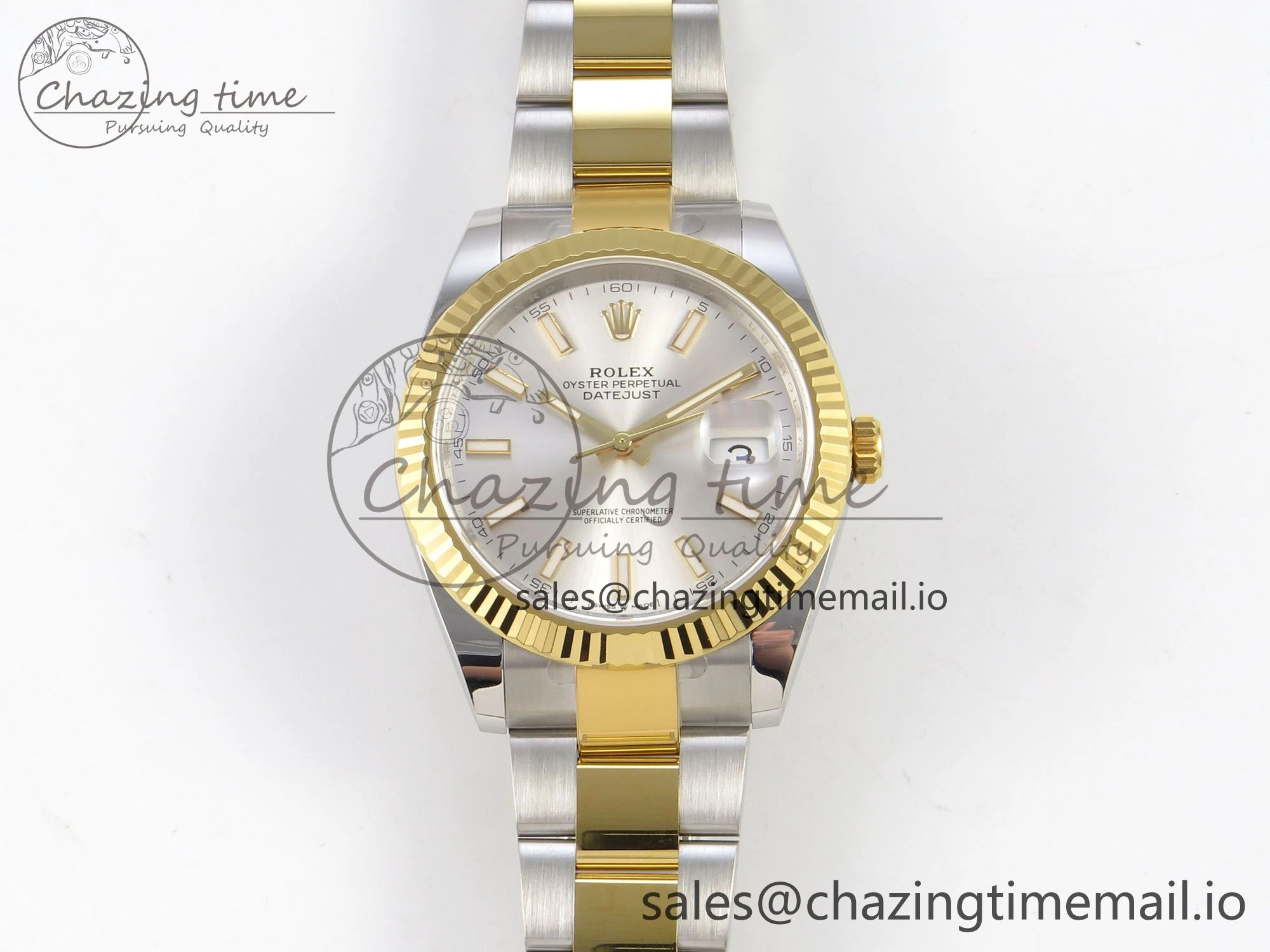 DateJust 41 126333 SS YG ARF 1:1 Best Edition Silver Stick Dial on Oyster Bracelet SH3235 (Weighted)