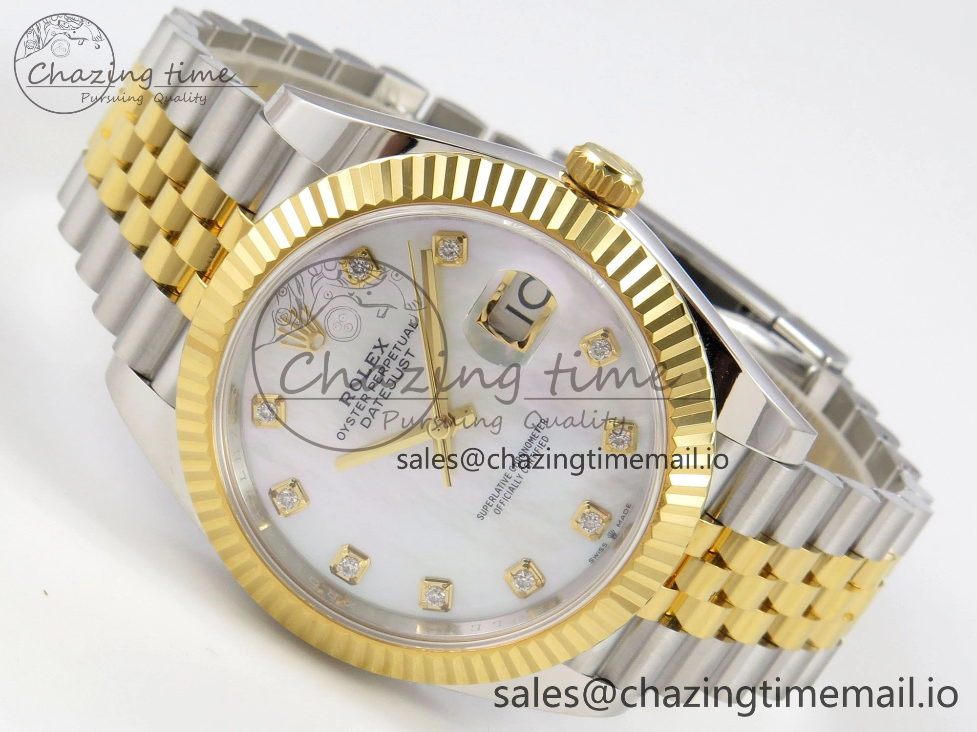 DateJust 41 126333 SS YG ARF 1:1 Best Edition White MOP Diamonds Dial on Jubilee Bracelet SH3235 (Weighted)
