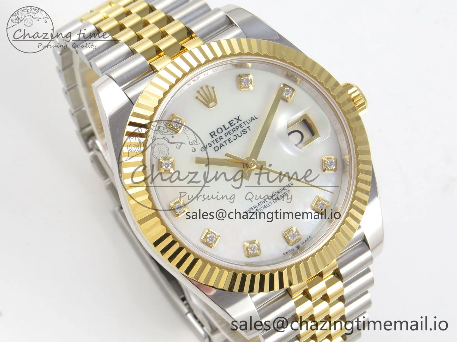 DateJust 41 126333 SS YG ARF 1:1 Best Edition White MOP Diamonds Dial on Jubilee Bracelet SH3235 (Weighted)