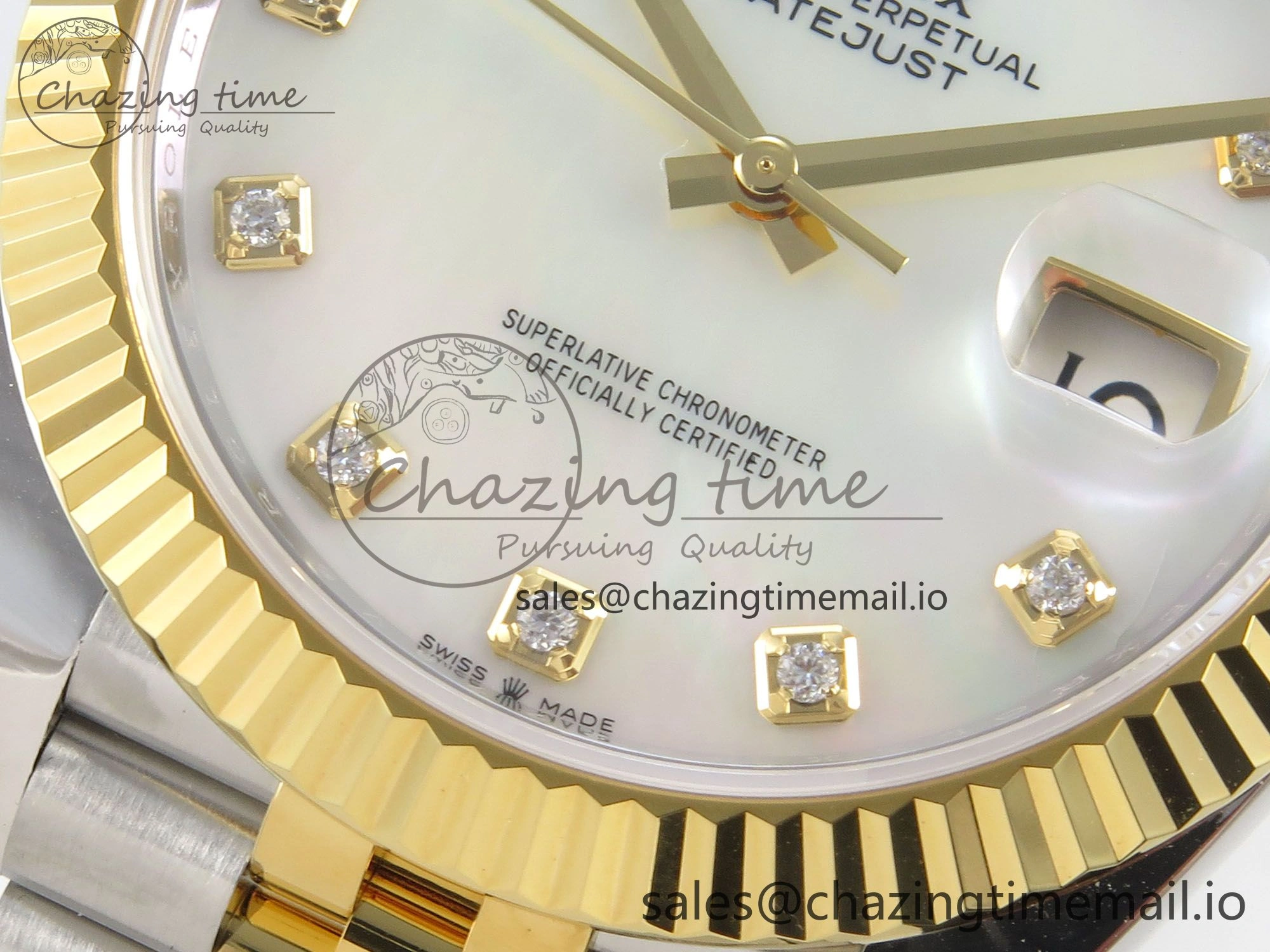 DateJust 41 126333 SS YG ARF 1:1 Best Edition White MOP Diamonds Dial on Jubilee Bracelet SH3235 (Weighted)