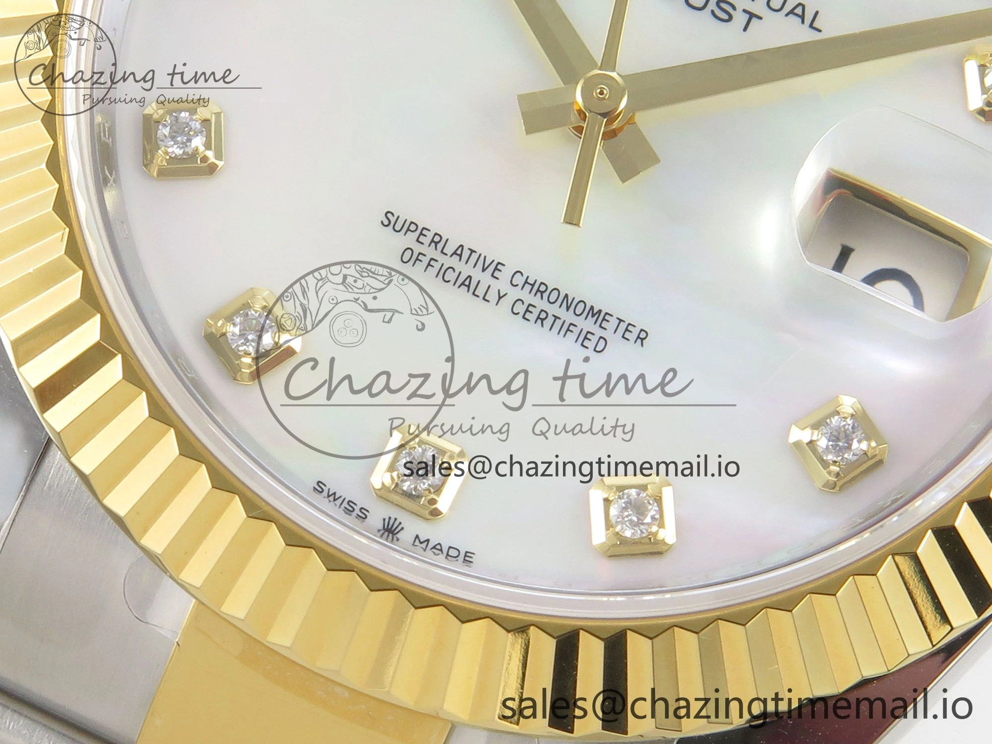 DateJust 41 126333 SS YG ARF 1:1 Best Edition White MOP Diamonds Dial on Oyster Bracelet SH3235 (Weighted)