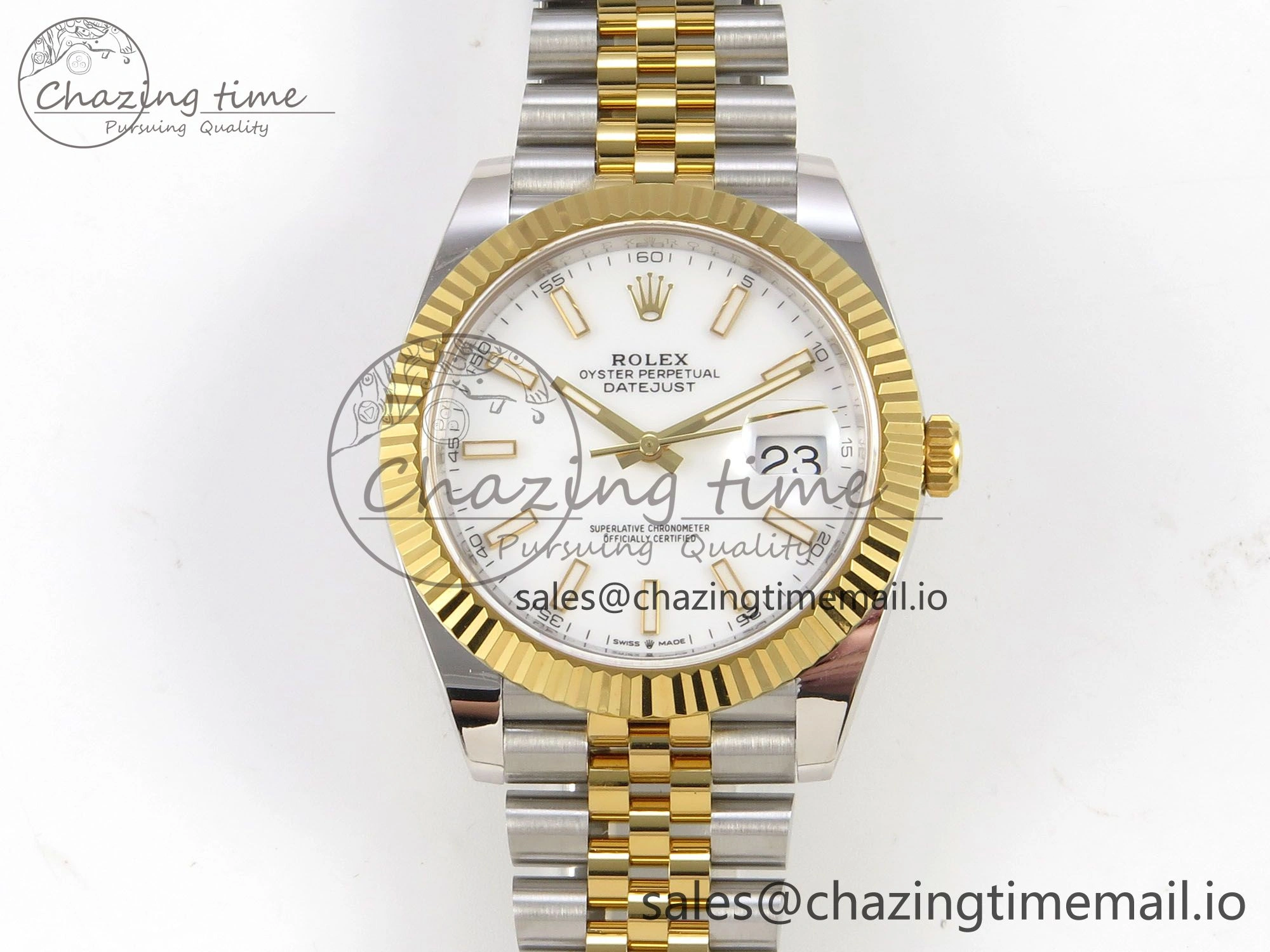 DateJust 41 126333 SS YG ARF 1:1 Best Edition White Stick Dial on Jubilee Bracelet SH3235 (Weighted)
