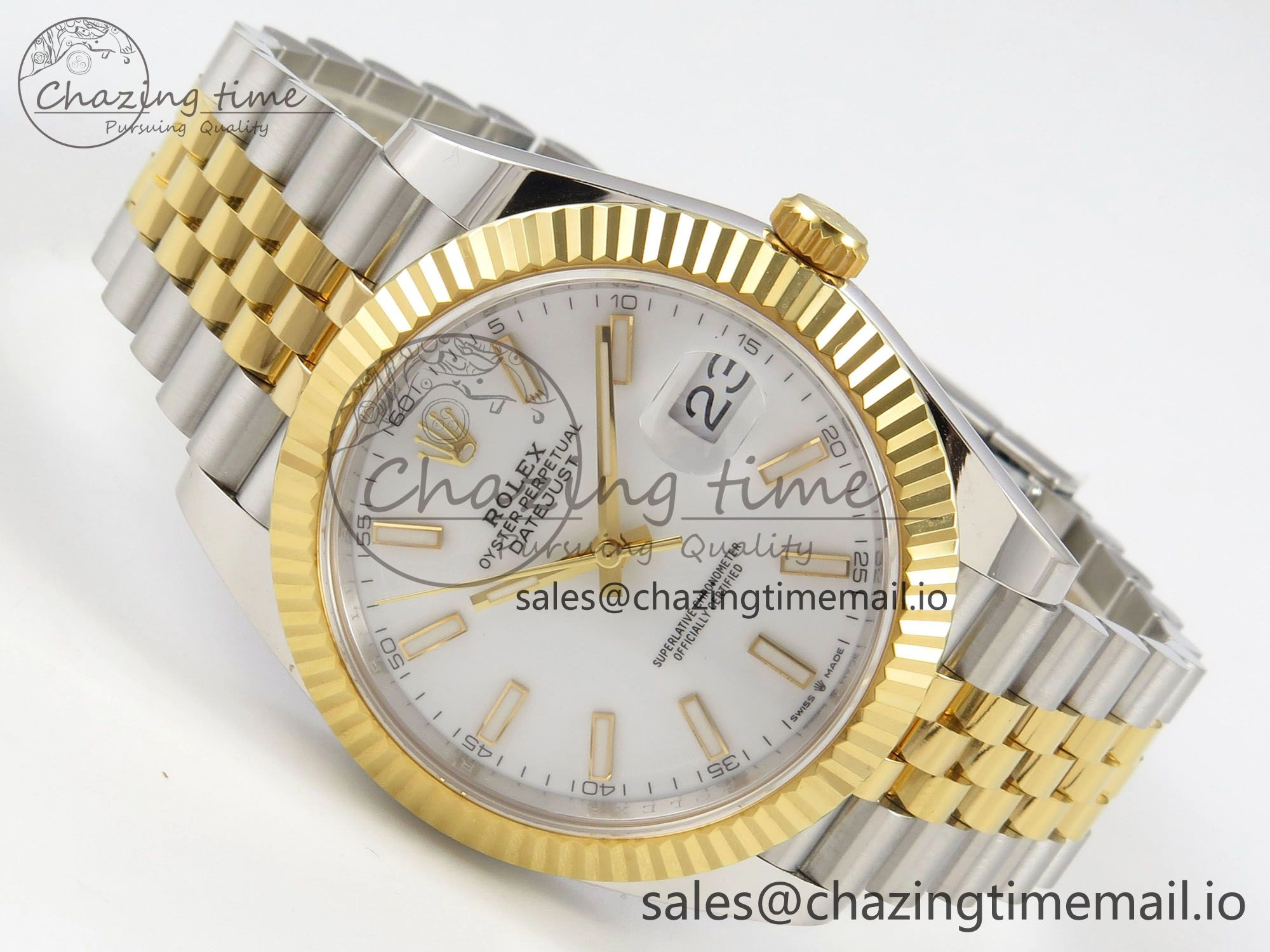 DateJust 41 126333 SS YG ARF 1:1 Best Edition White Stick Dial on Jubilee Bracelet SH3235 (Weighted)