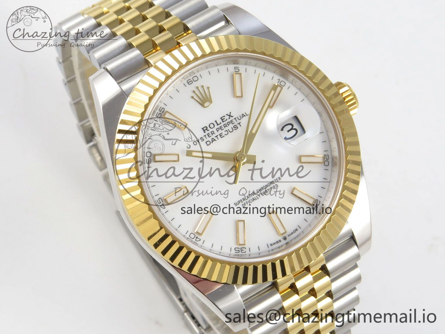 DateJust 41 126333 SS YG ARF 1:1 Best Edition White Stick Dial on Jubilee Bracelet SH3235 (Weighted)