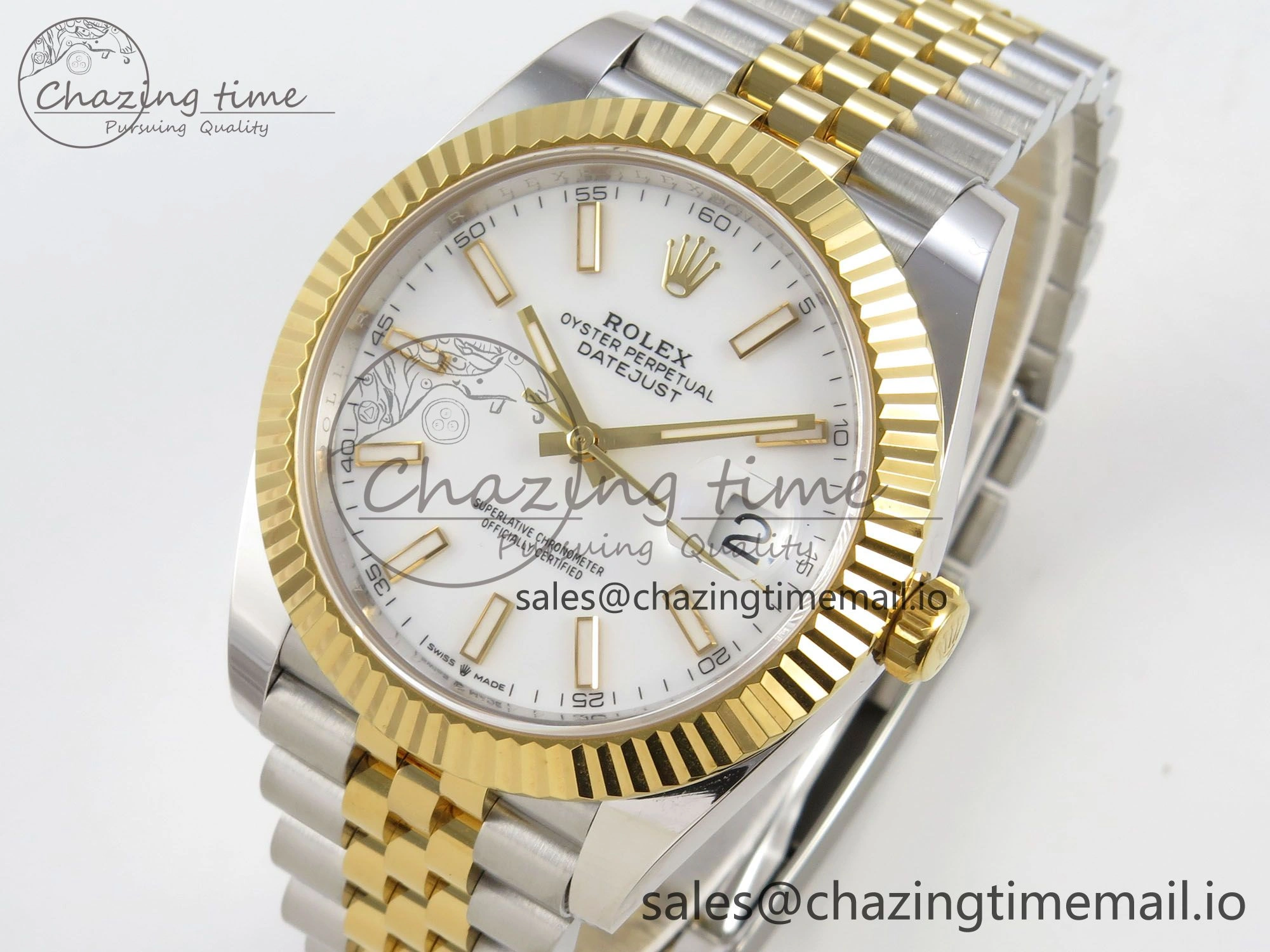 DateJust 41 126333 SS YG ARF 1:1 Best Edition White Stick Dial on Jubilee Bracelet SH3235 (Weighted)