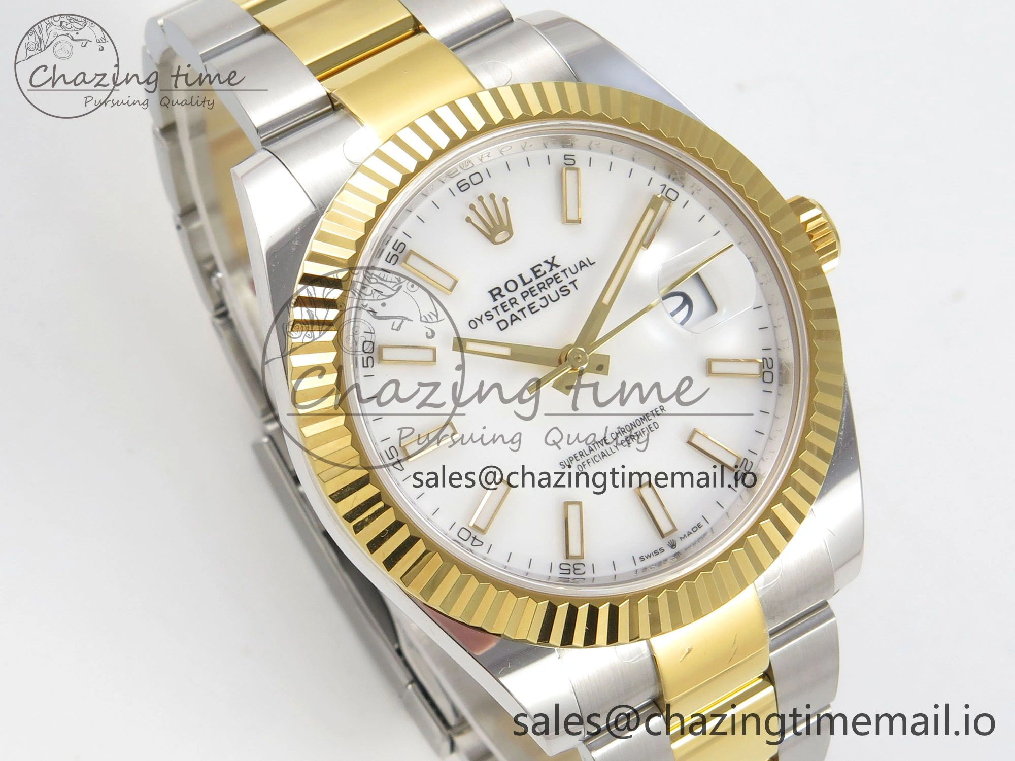 DateJust 41 126333 SS YG ARF 1:1 Best Edition White Stick Dial on Oyster Bracelet SH3235 (Weighted)