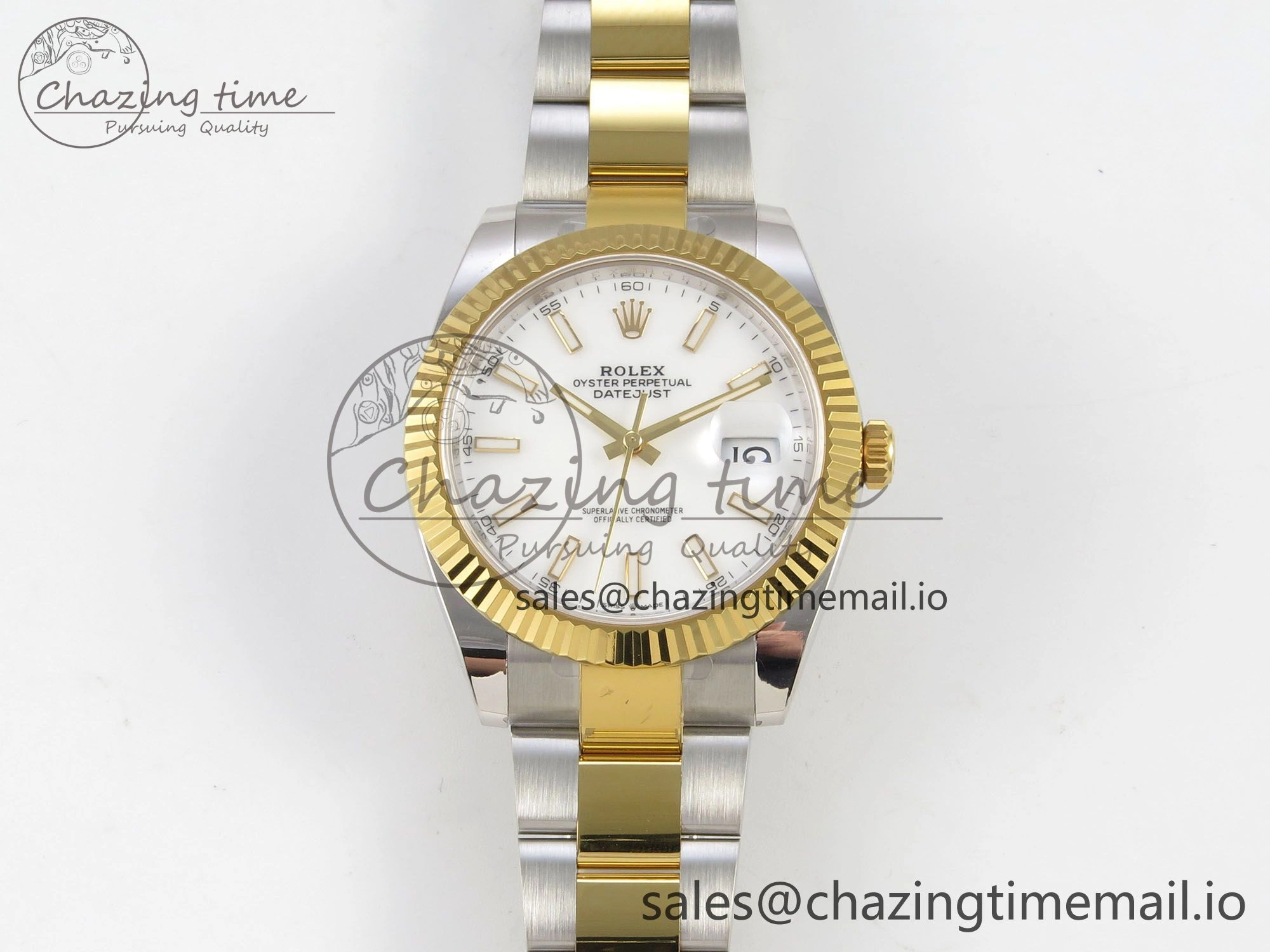 DateJust 41 126333 SS YG ARF 1:1 Best Edition White Stick Dial on Oyster Bracelet SH3235 (Weighted)