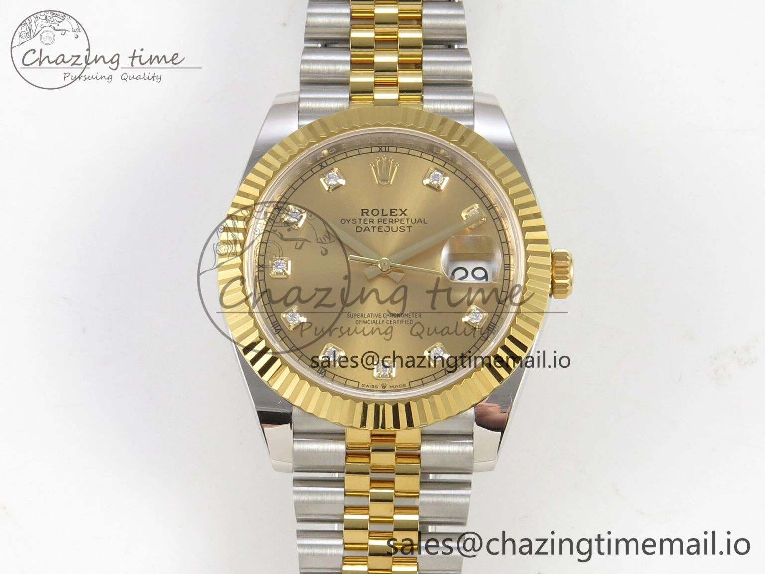 DateJust 41 126333 SS YG ARF 1:1 Best Edition YG Diamonds Dial on Jubilee Bracelet SH3235 (Weighted)