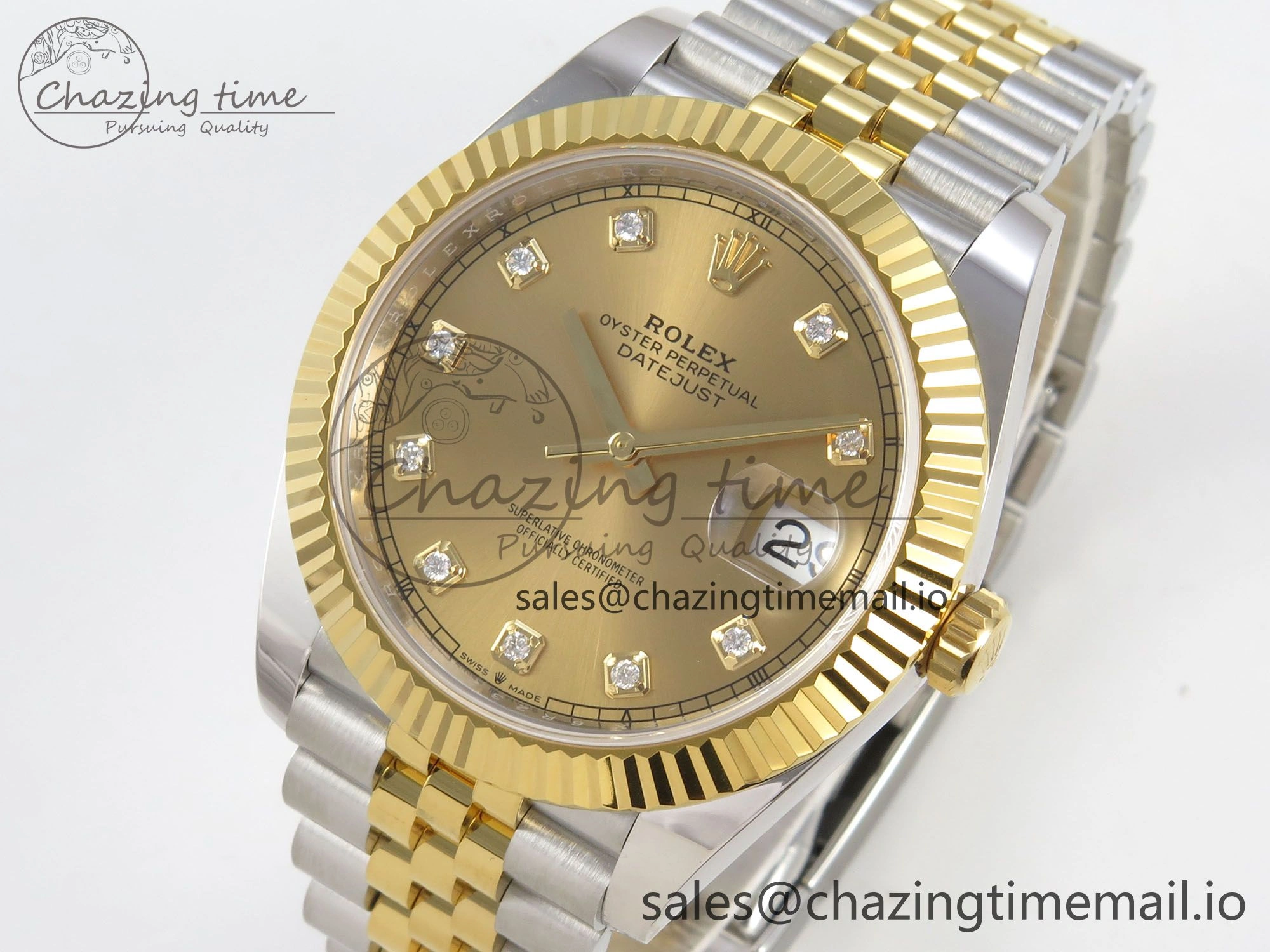 DateJust 41 126333 SS YG ARF 1:1 Best Edition YG Diamonds Dial on Jubilee Bracelet SH3235 (Weighted)