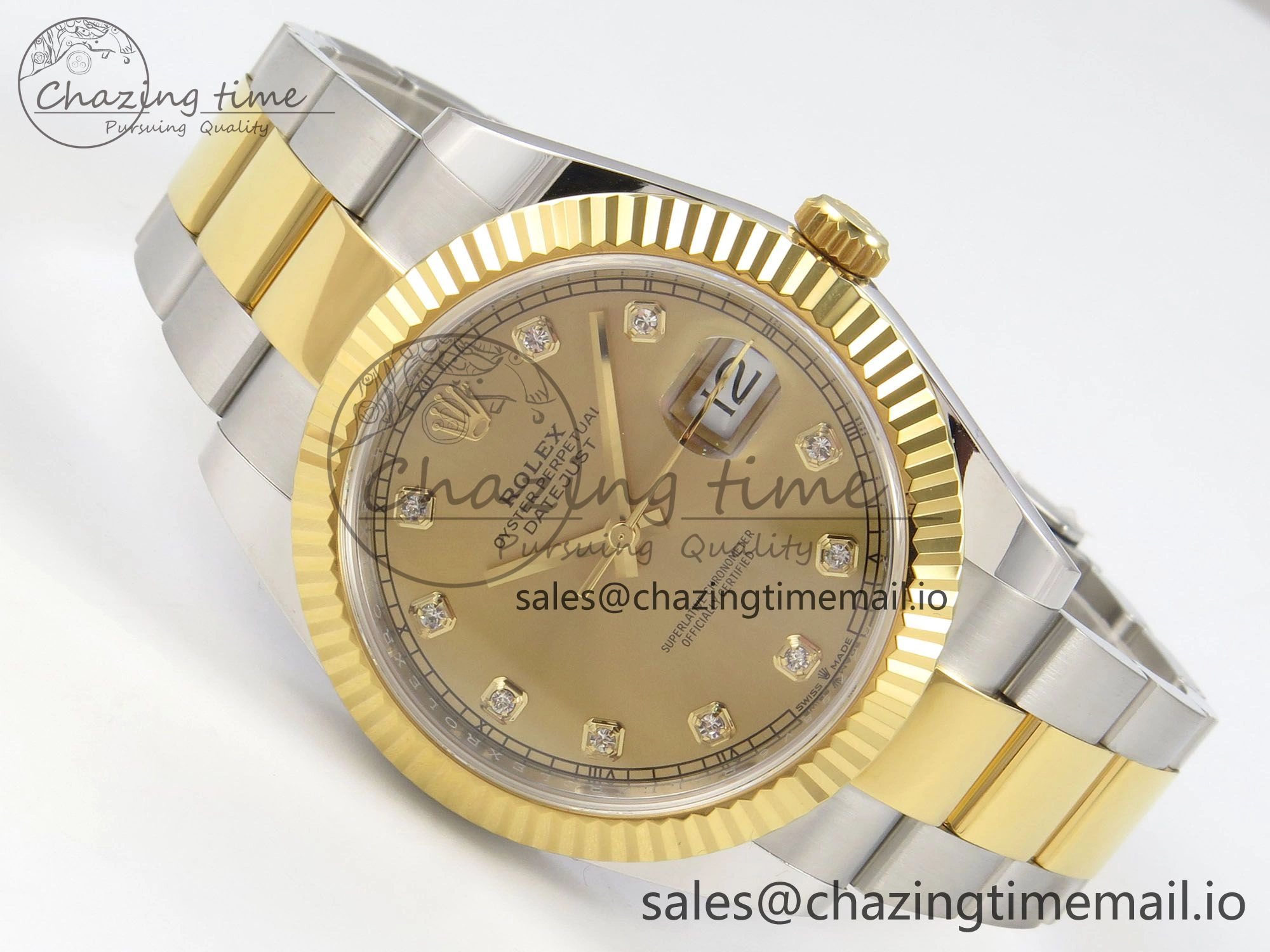 DateJust 41 126333 SS YG ARF 1:1 Best Edition YG Diamonds Dial on Oyster Bracelet SH3235 (Weighted)
