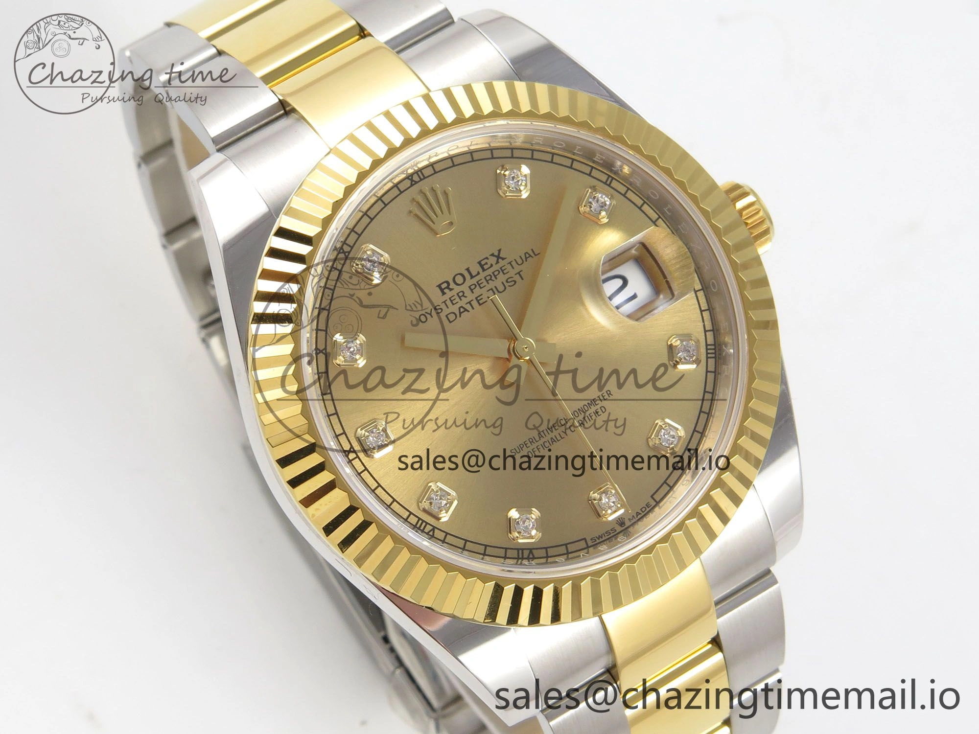 DateJust 41 126333 SS YG ARF 1:1 Best Edition YG Diamonds Dial on Oyster Bracelet SH3235 (Weighted)