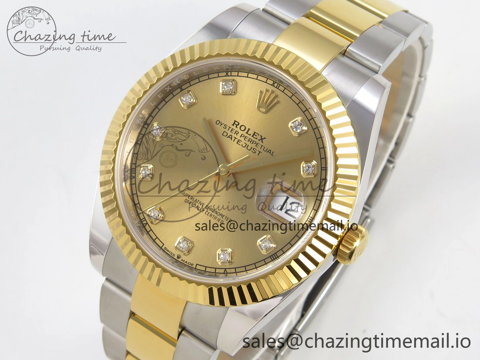 DateJust 41 126333 SS YG ARF 1:1 Best Edition YG Diamonds Dial on Oyster Bracelet SH3235 (Weighted)