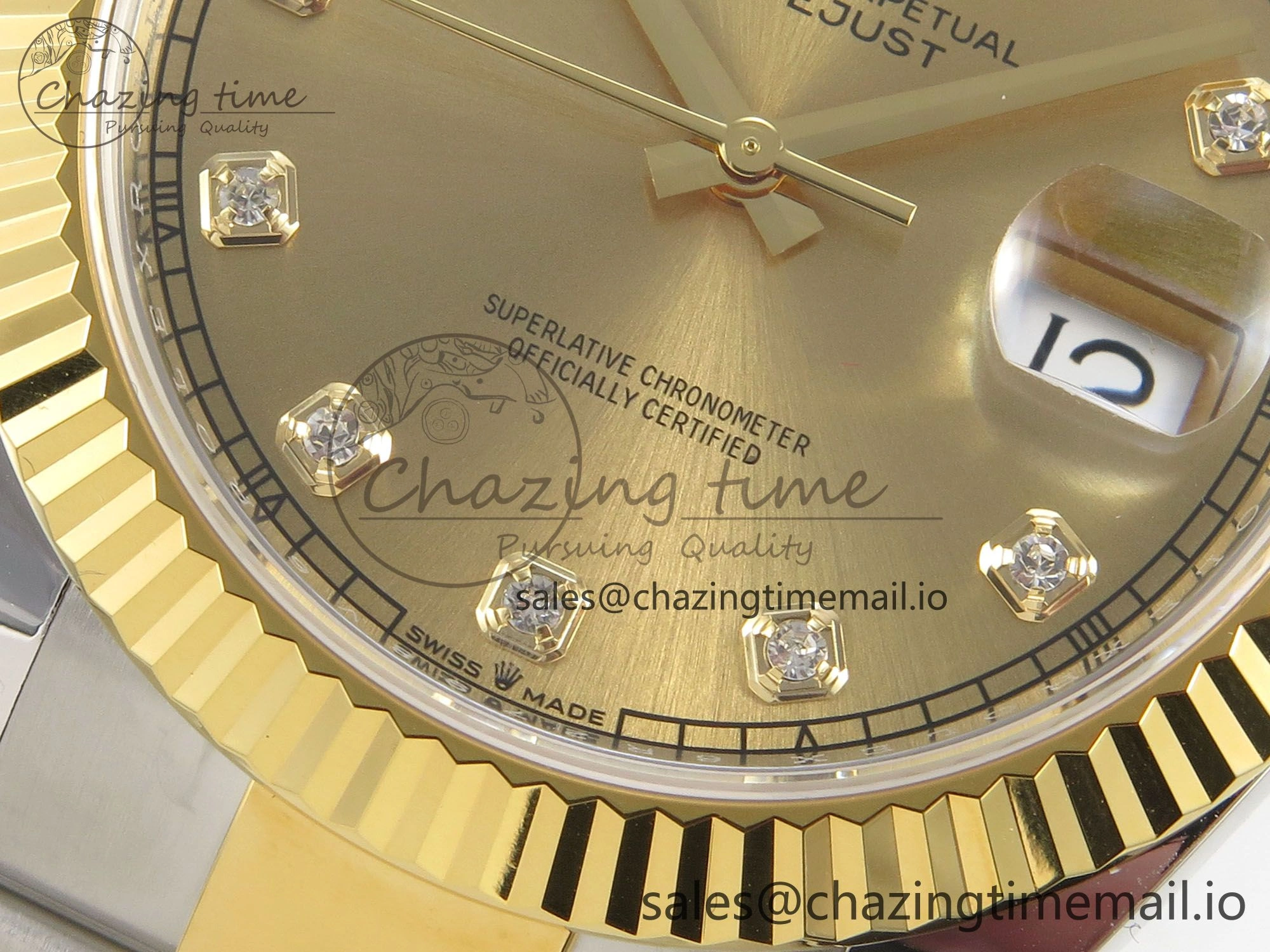 DateJust 41 126333 SS YG ARF 1:1 Best Edition YG Diamonds Dial on Oyster Bracelet SH3235 (Weighted)