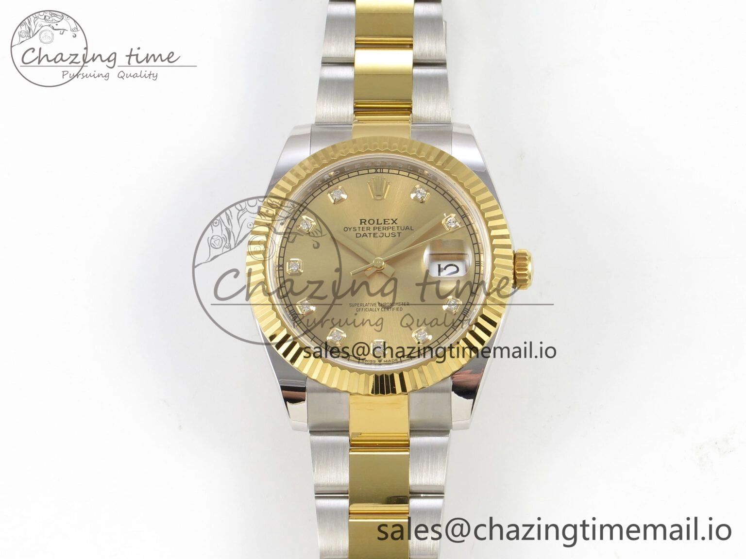 DateJust 41 126333 SS YG ARF 1:1 Best Edition YG Diamonds Dial on Oyster Bracelet SH3235 (Weighted)