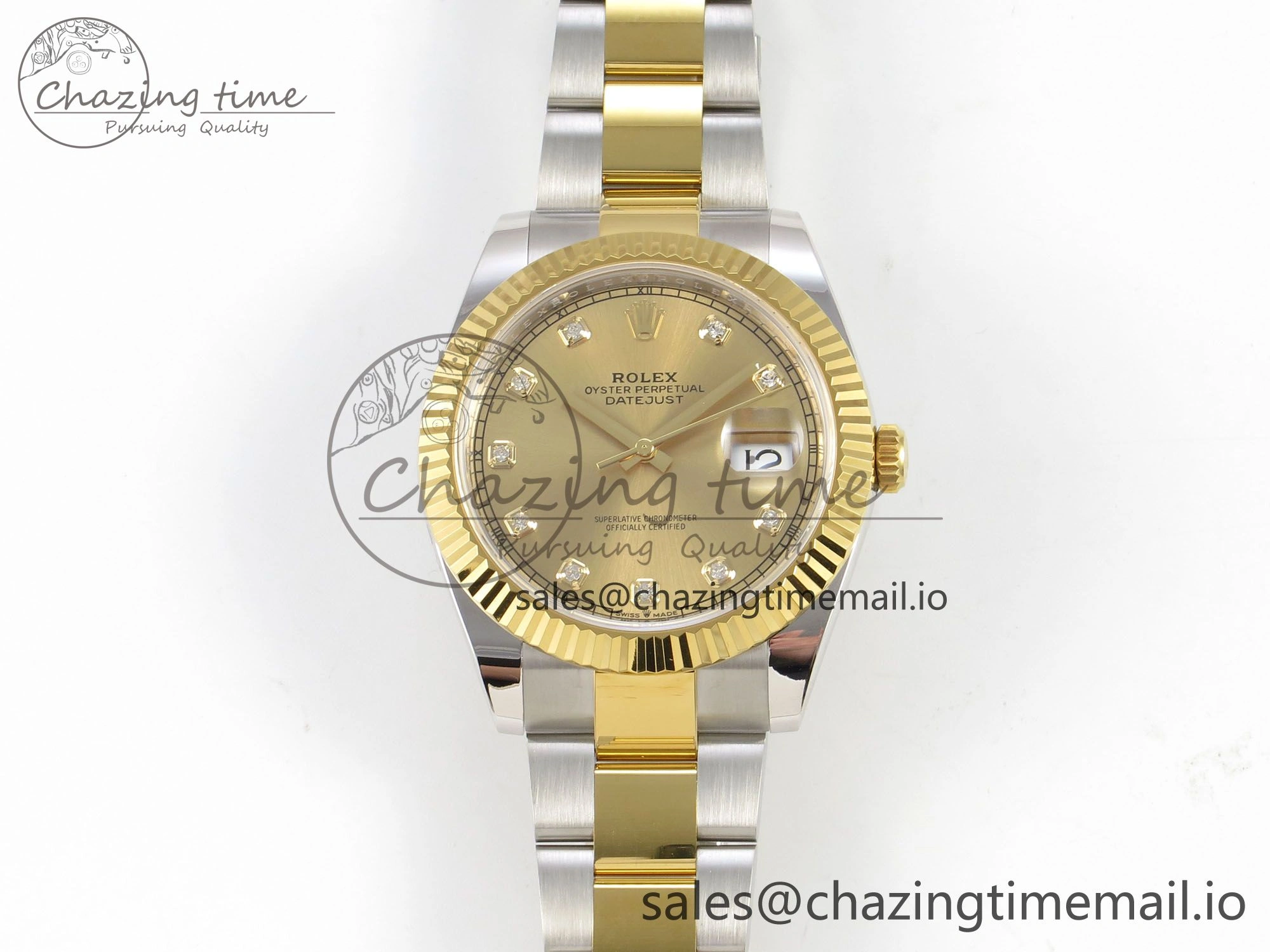 DateJust 41 126333 SS YG ARF 1:1 Best Edition YG Diamonds Dial on Oyster Bracelet SH3235 (Weighted)