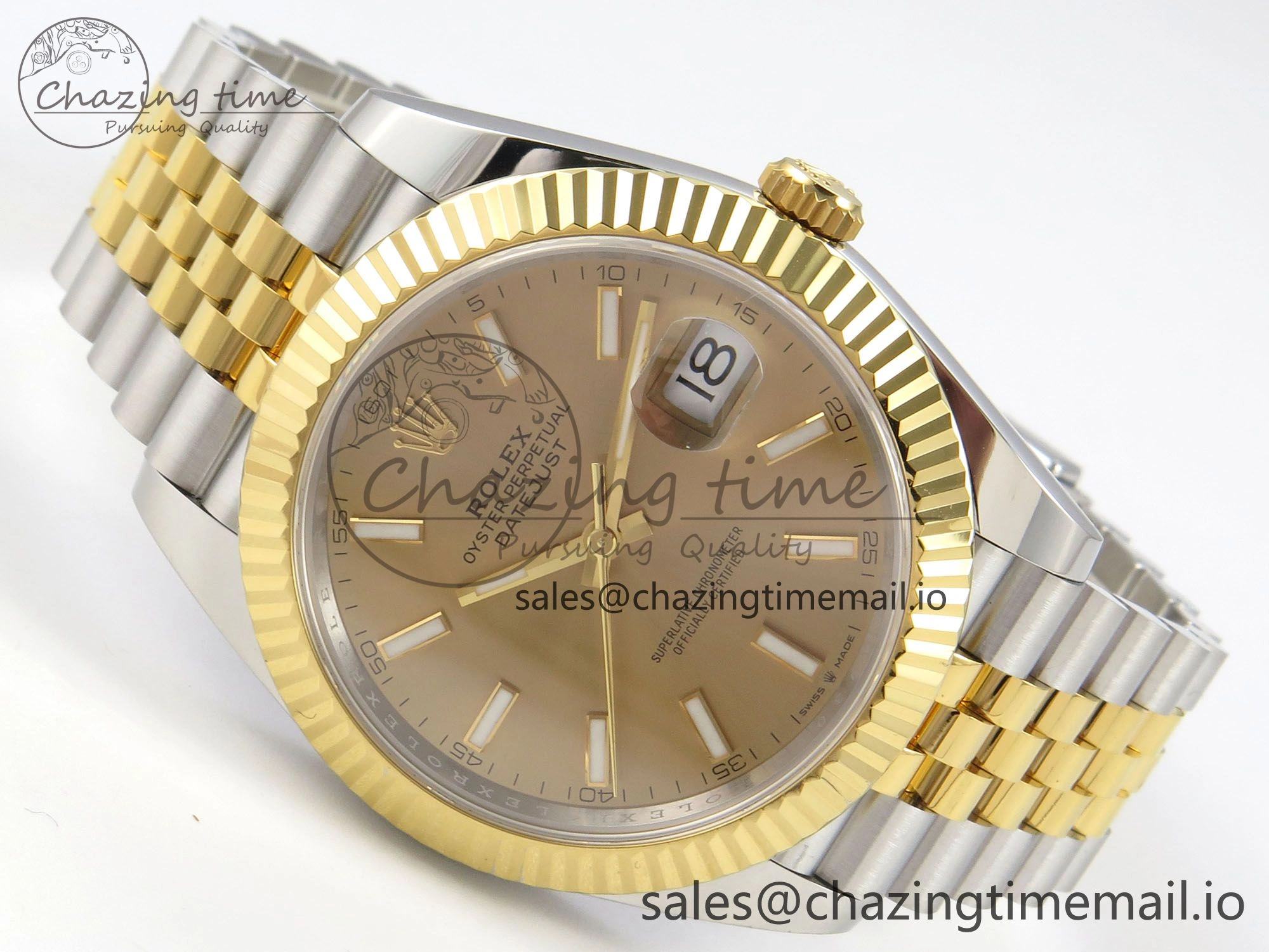 DateJust 41 126333 SS YG ARF 1:1 Best Edition YG Stick Dial on Jubilee Bracelet SH3235 (Weighted)