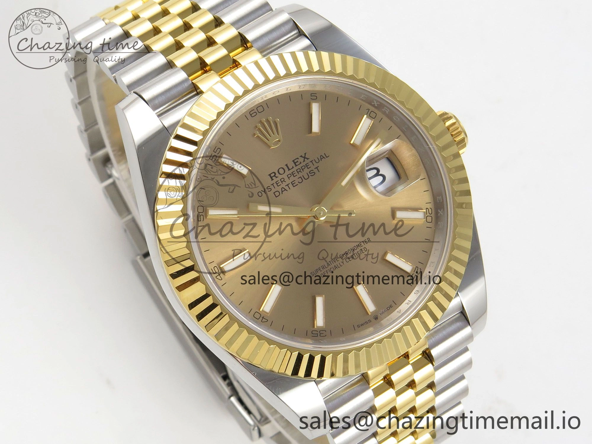 DateJust 41 126333 SS YG ARF 1:1 Best Edition YG Stick Dial on Jubilee Bracelet SH3235 (Weighted)