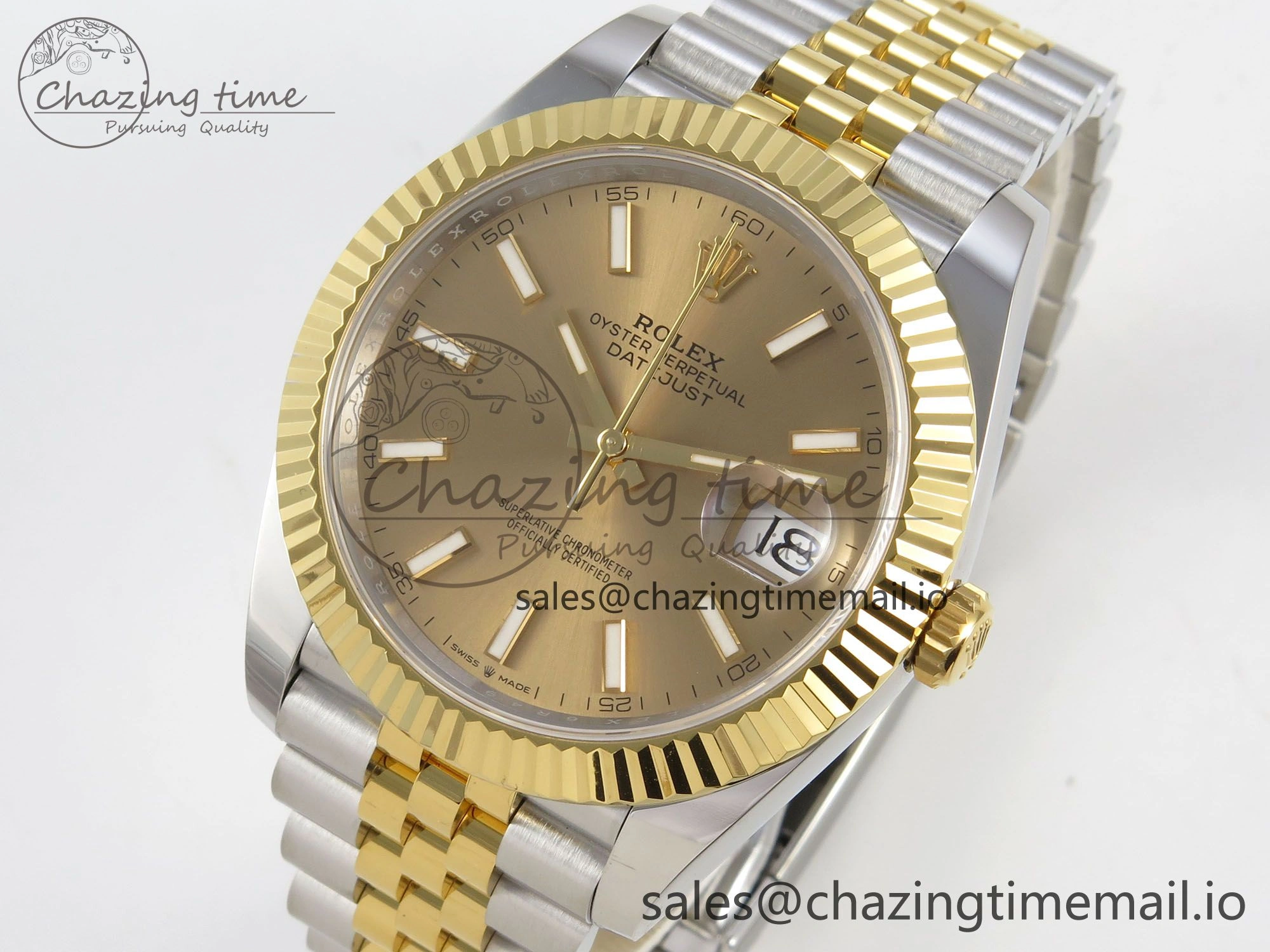 DateJust 41 126333 SS YG ARF 1:1 Best Edition YG Stick Dial on Jubilee Bracelet SH3235 (Weighted)