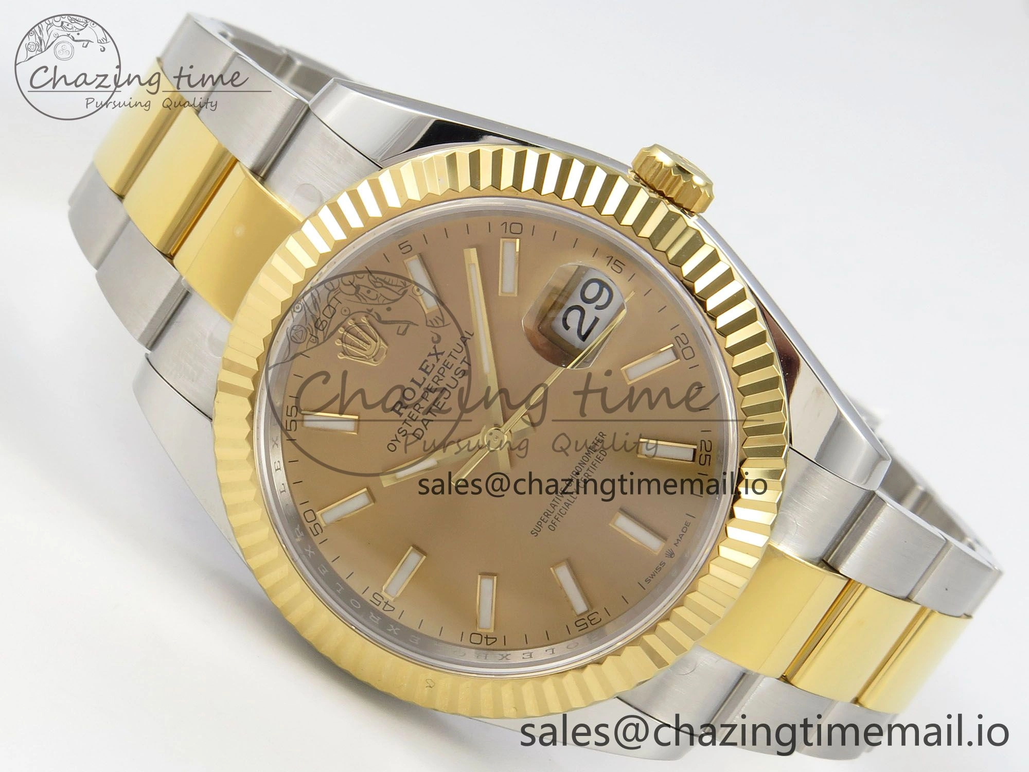 DateJust 41 126333 SS YG ARF 1:1 Best Edition YG Stick Dial on Oyster Bracelet SH3235 (Weighted)