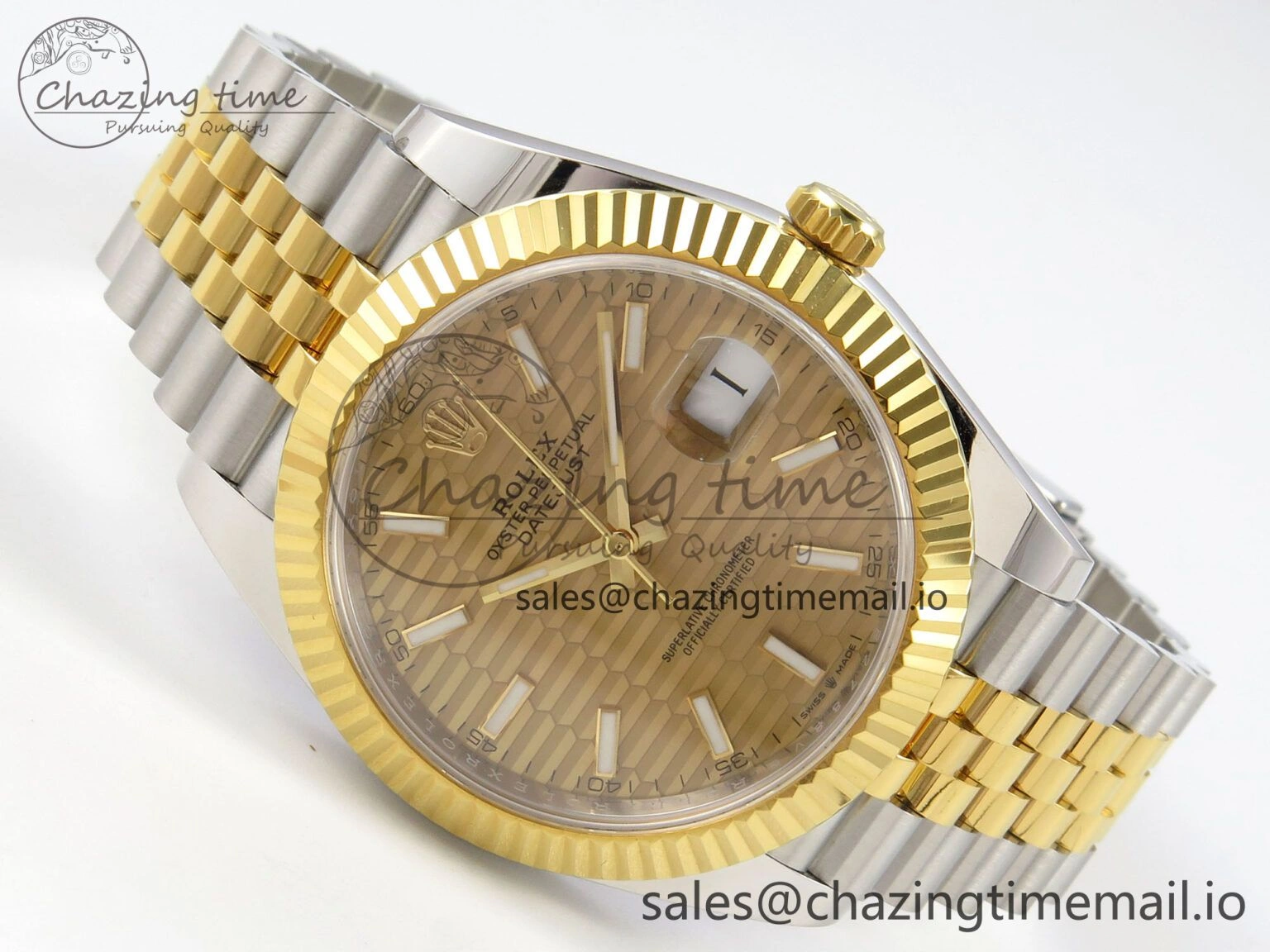 DateJust 41 126333 SS YG ARF 1:1 Best Edition YG Texture Stick Dial on Jubilee Bracelet SH3235 (Weighted)
