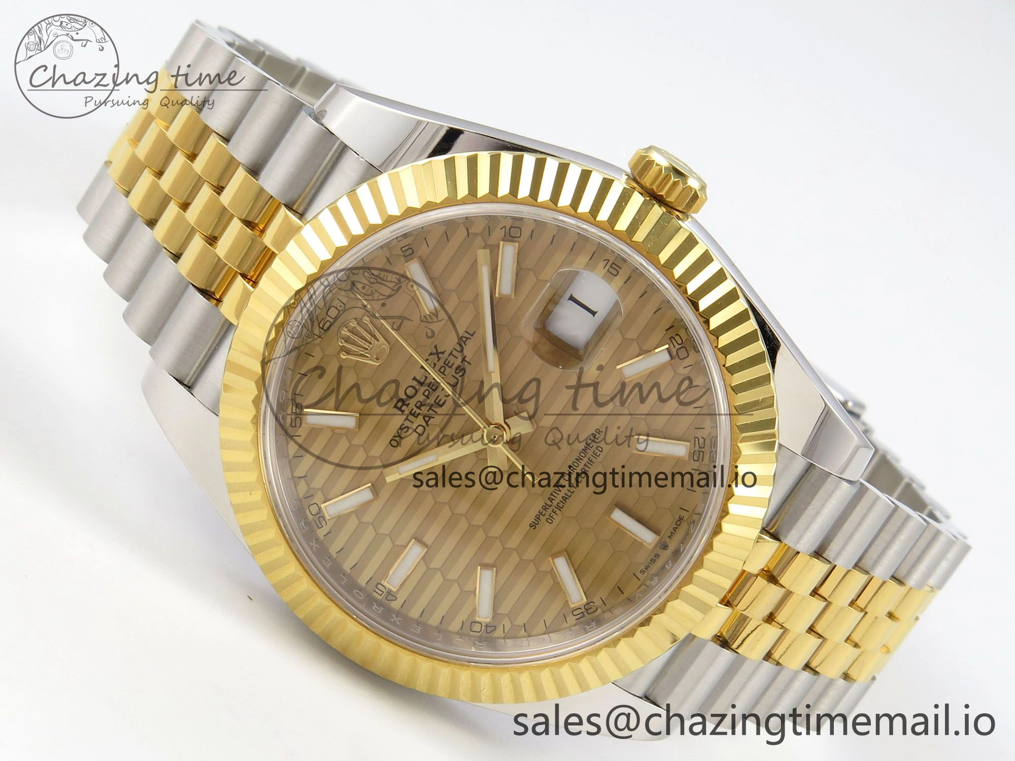 DateJust 41 126333 SS YG ARF 1:1 Best Edition YG Texture Stick Dial on Jubilee Bracelet SH3235 (Weighted)